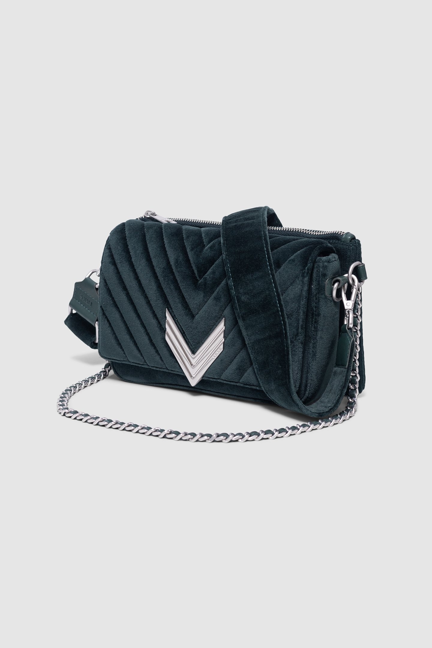 THE 111 BOLIVAR GREEN VELVET QUILTED WOMAN BRITISH GREEN 4