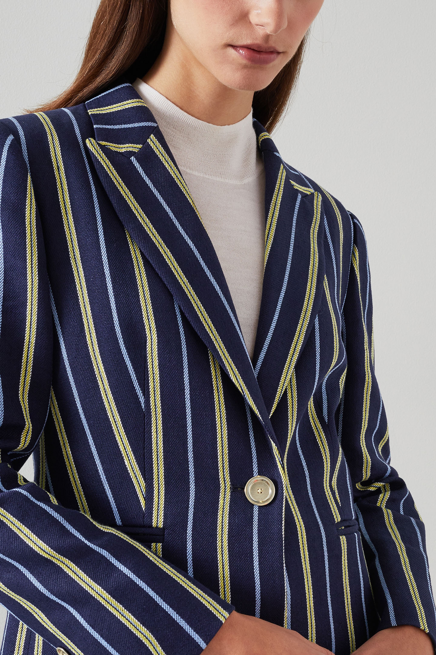JK MYA STRIPE BLAZER NAVY MULTI 4