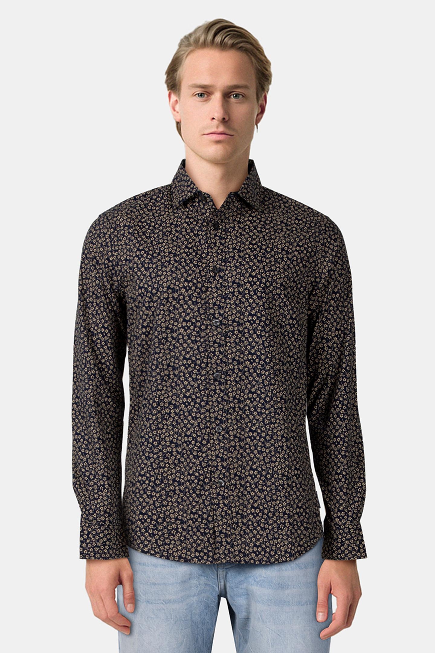 5 FLOWER LONG SLEEVE SHIRT MARINE 1