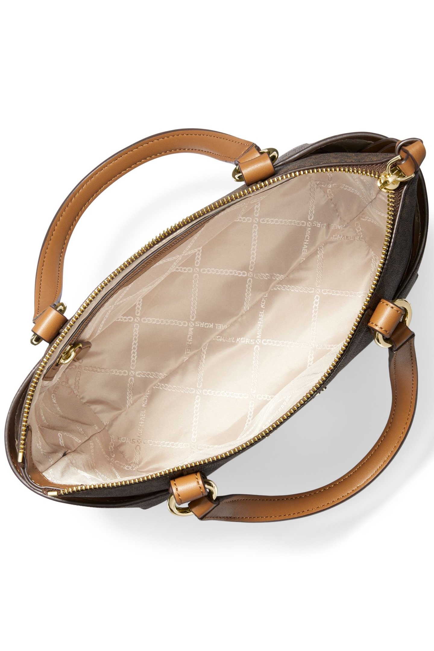 TOP ZIP TOTE BAG IN BROWN 4