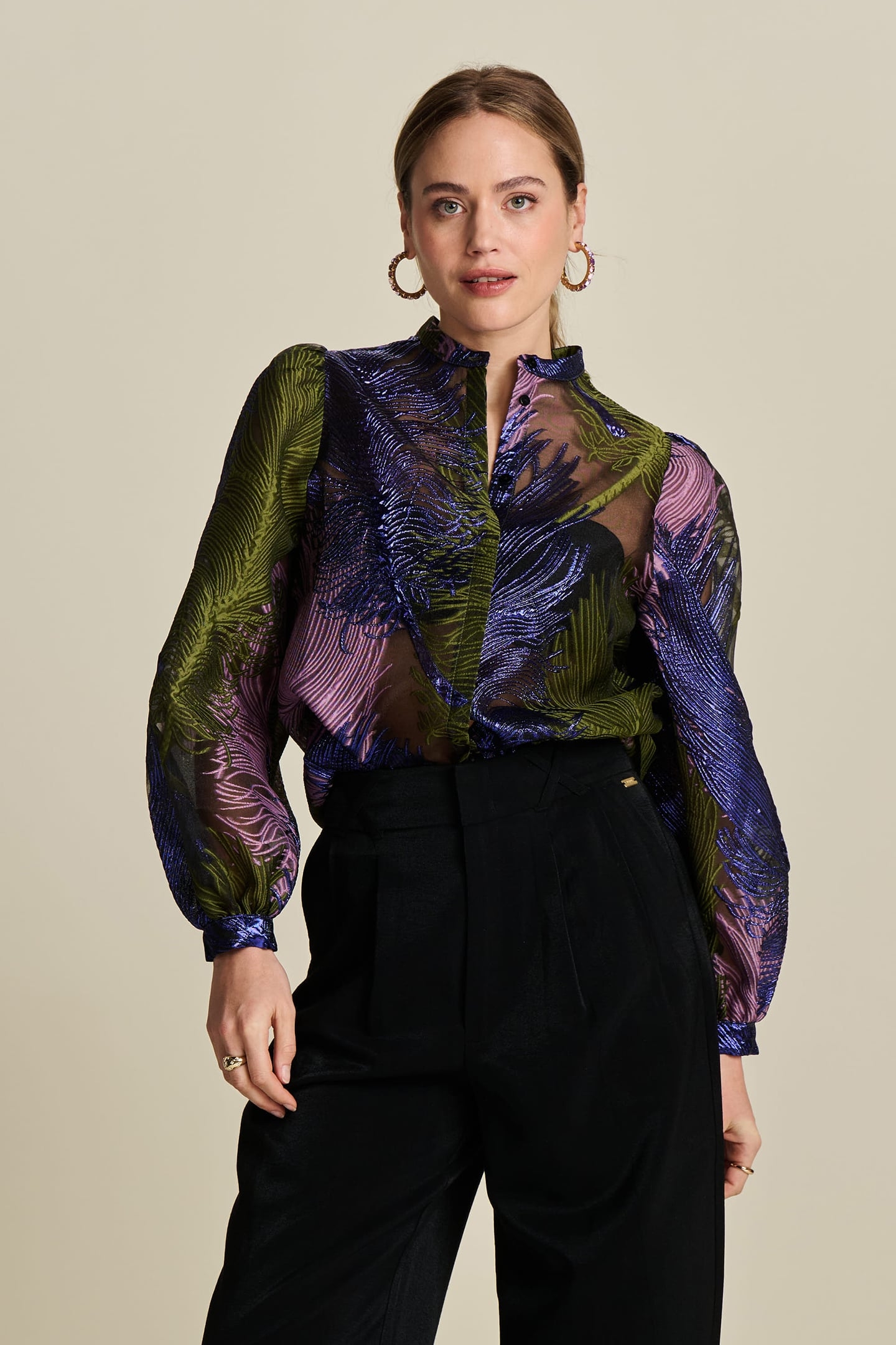 BLOUSE - FESTIVE FEATHERS 1
