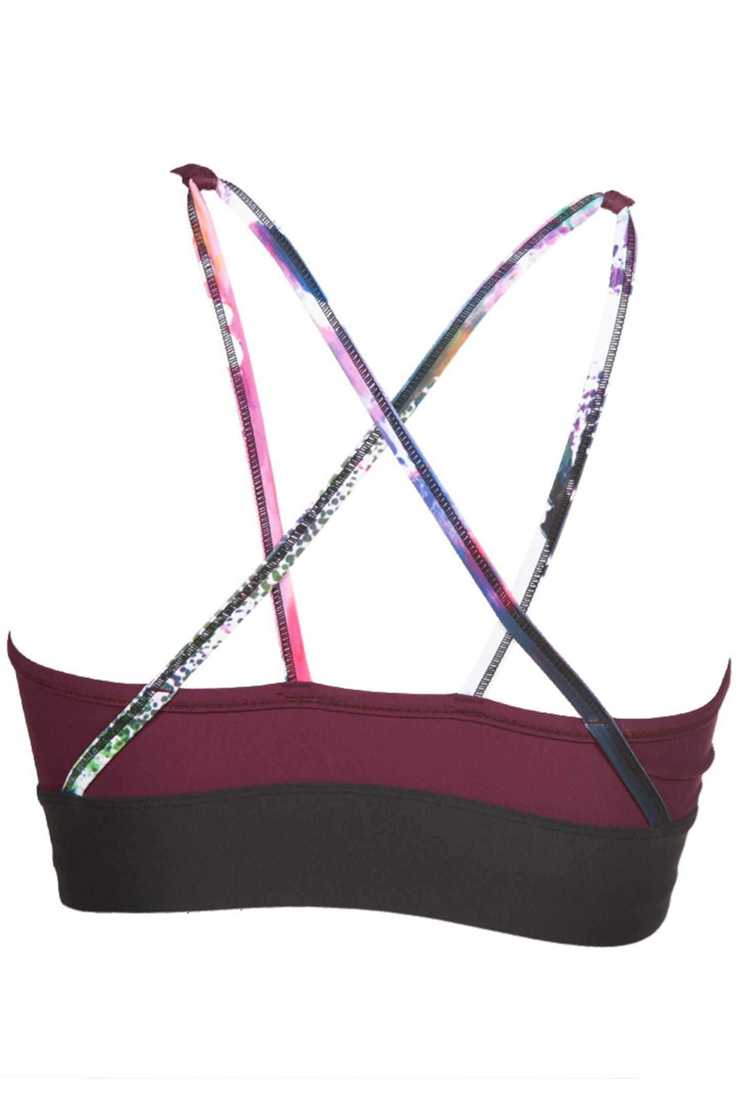 W GYM BRA TOP CROSS STRAPS RED WINE VIVID 4