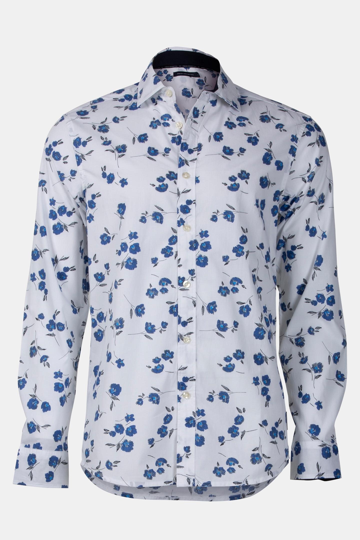 LARGE FLORAL CUT LONG SLEEVE SHIRT WHITE 4