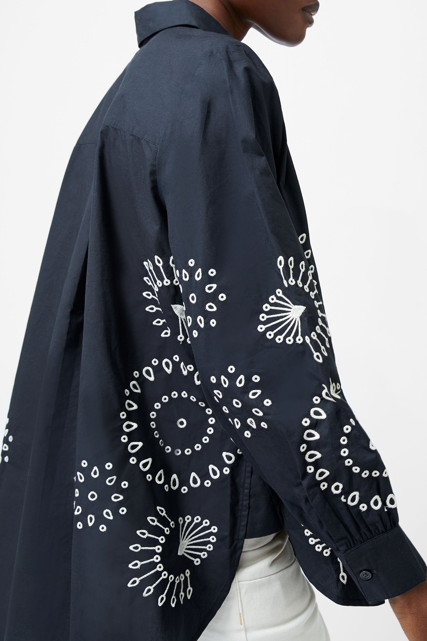 CAMBRIA COTTON EMBROIDERED TOP BLACK/CREAM 4