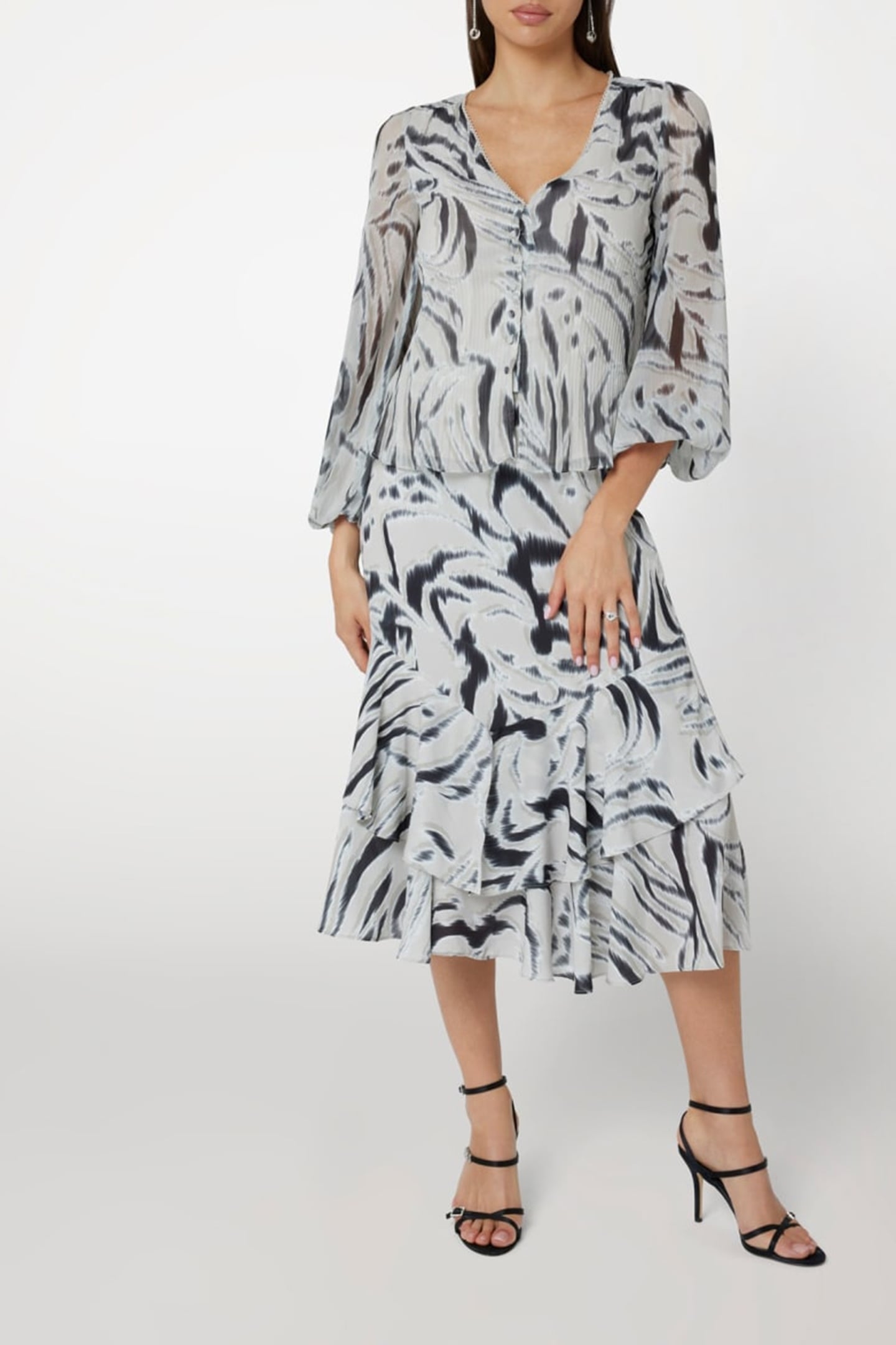 GUESS ECO YVETTE LS PLEATING T ZEBRA SKIN PRINT 5