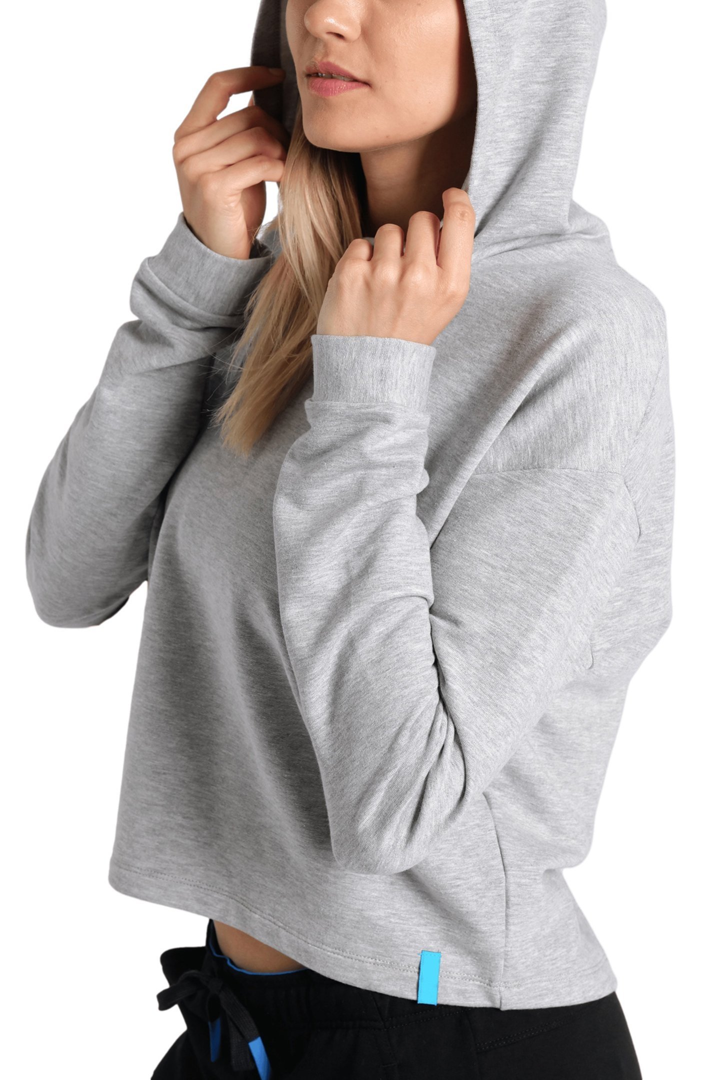 WOMEN'S HOODED SWEAT FLEECE MEDIUM GREY HEATHER 7