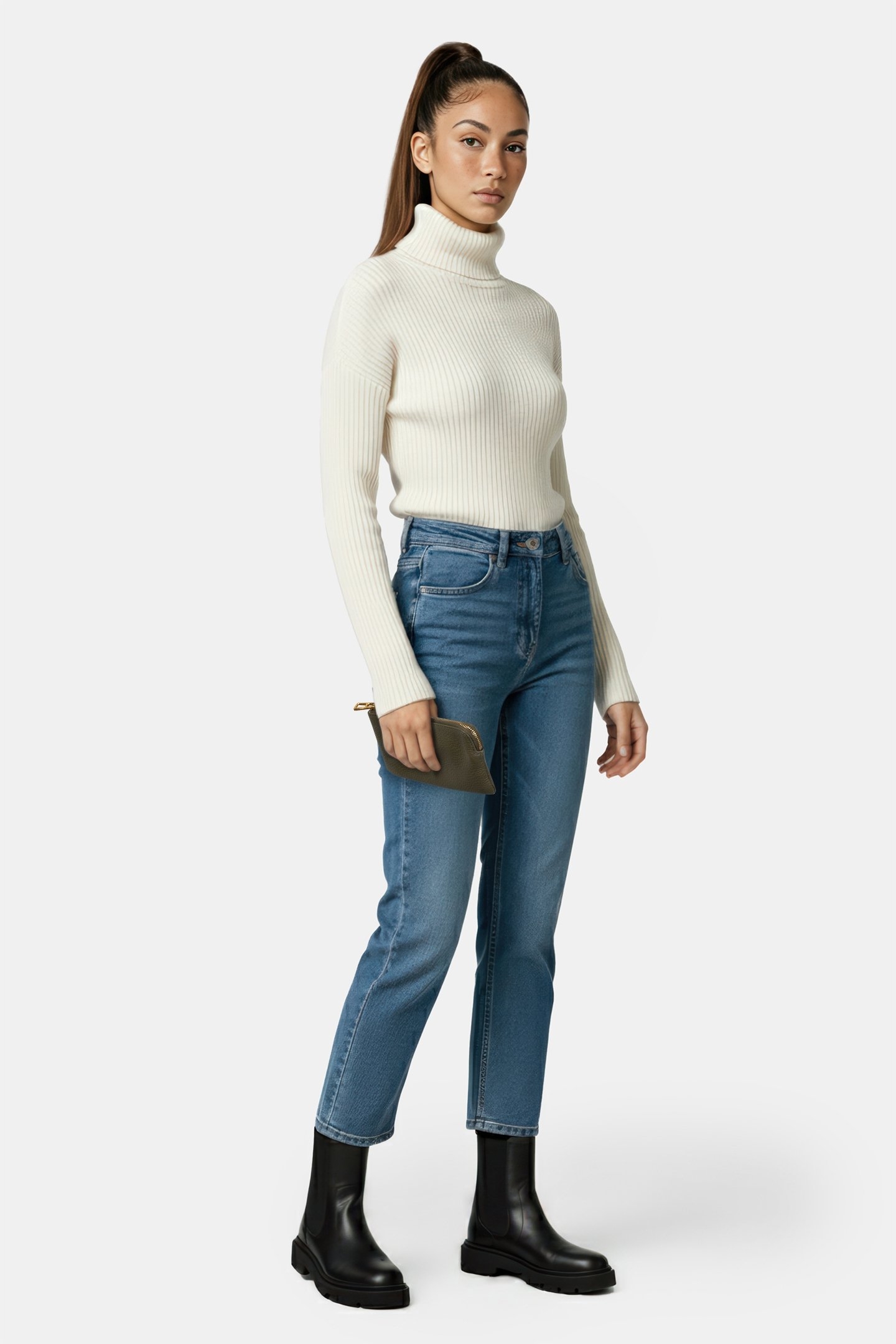 GRAINED LEATHER ENVELOPE BAG 1