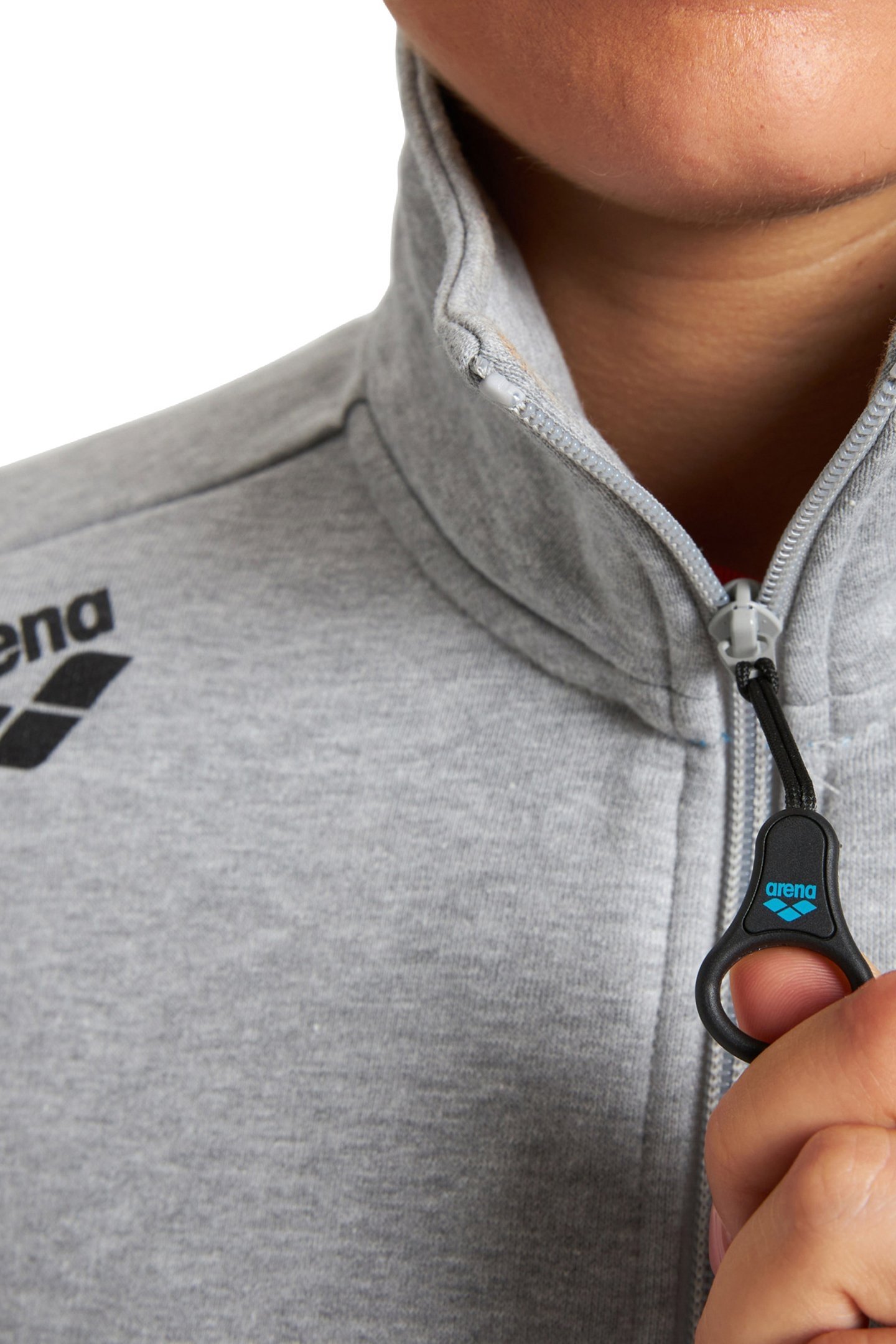 TE F/Z JACKET MEDIUM GREY MELANGE WHITE 7