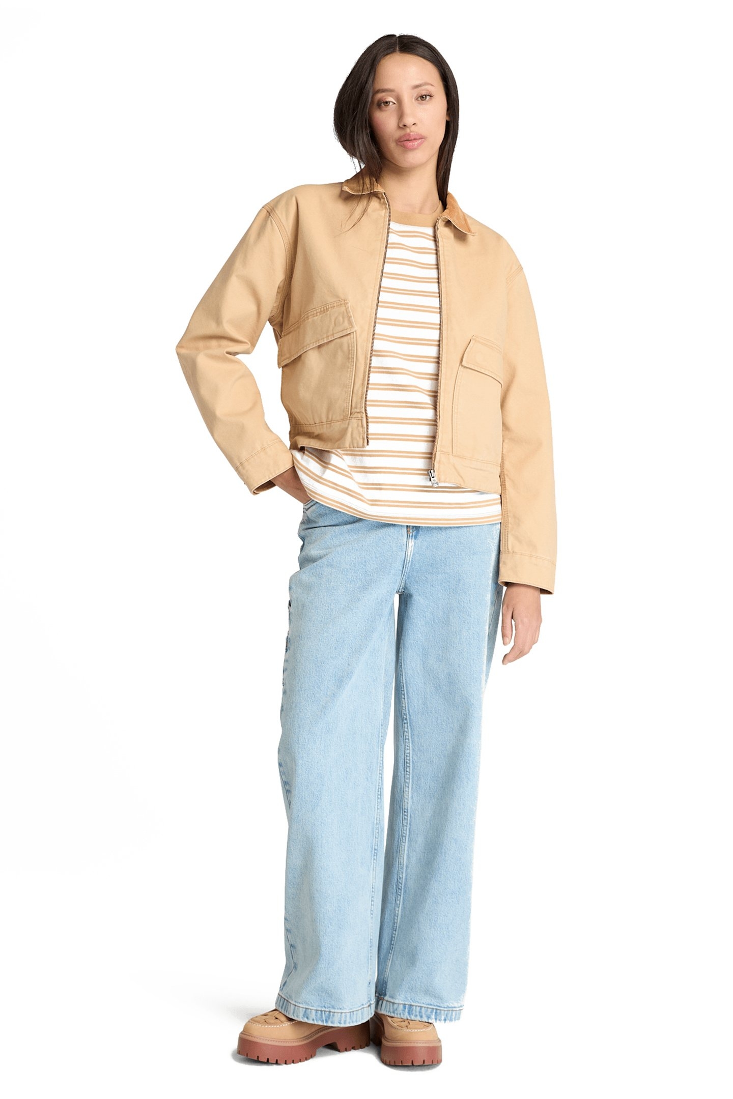 DUNSTAN SHORT-SLEEVE STRIPE TEE LIGHT WHEAT BOOT 3