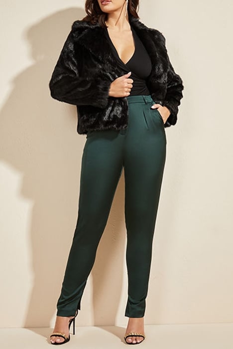 MARCIANO- CAROLINE JACKET JET BLACK FAUX FUR 7