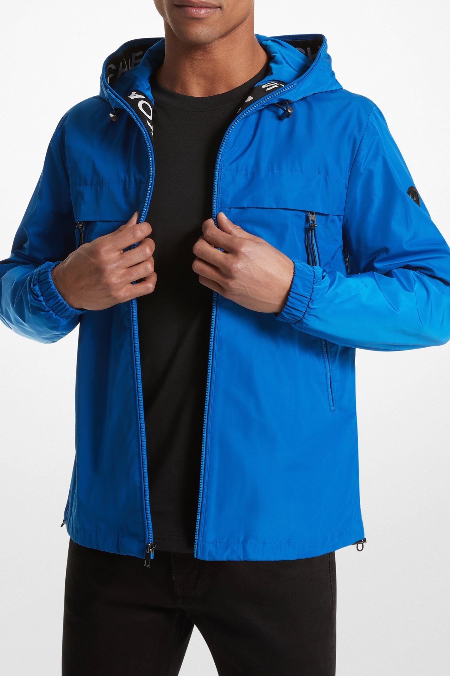 LOGO TAPE WINDBREAKER GRECIAN BLUE 1