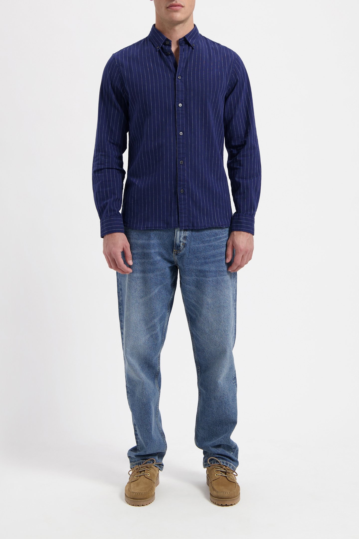 WAL – JAMES SHIRT DARK BLUE STRIPED 2
