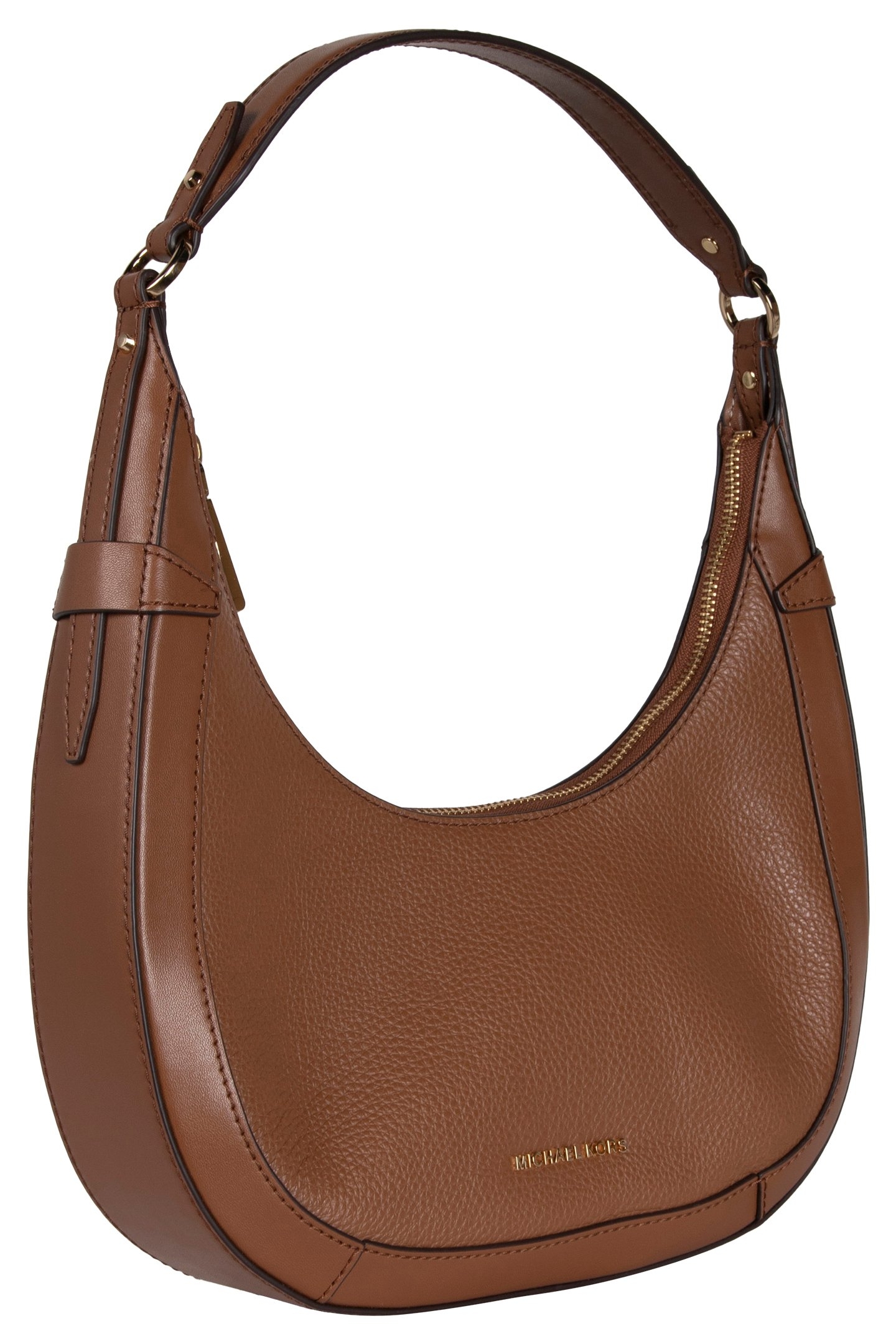 CRESCENT TOP ZIP SHOULDER BAG IN BROWN LEATHER 4