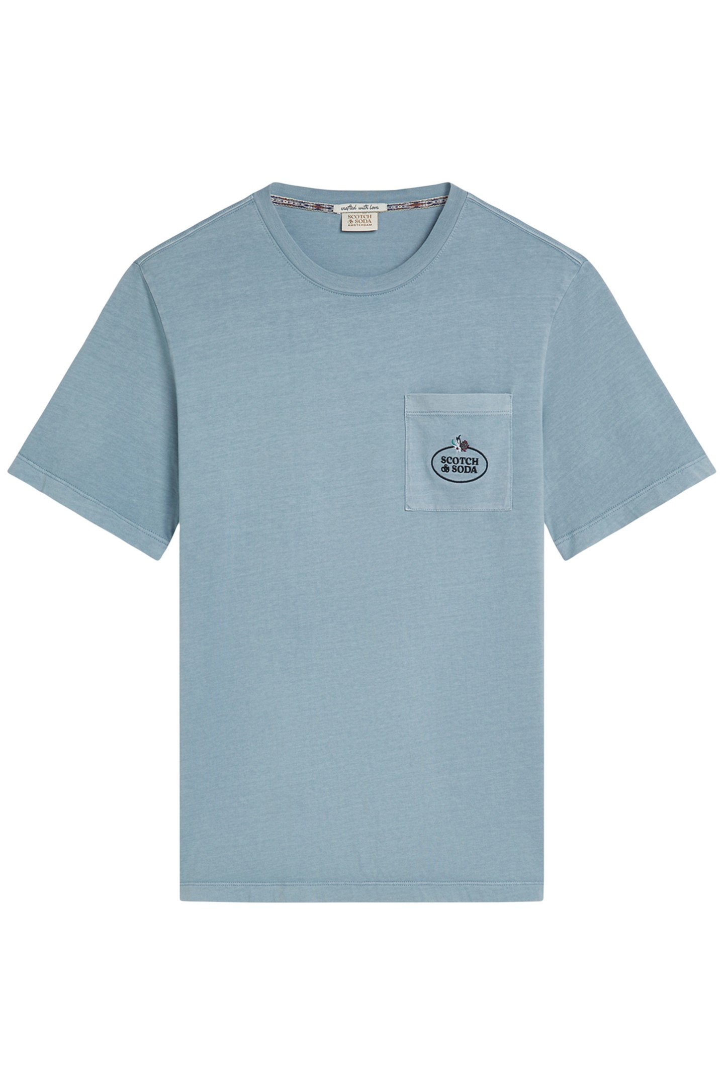 GARMENT DYED SS POCKET TEE SKY/PEWTER 1