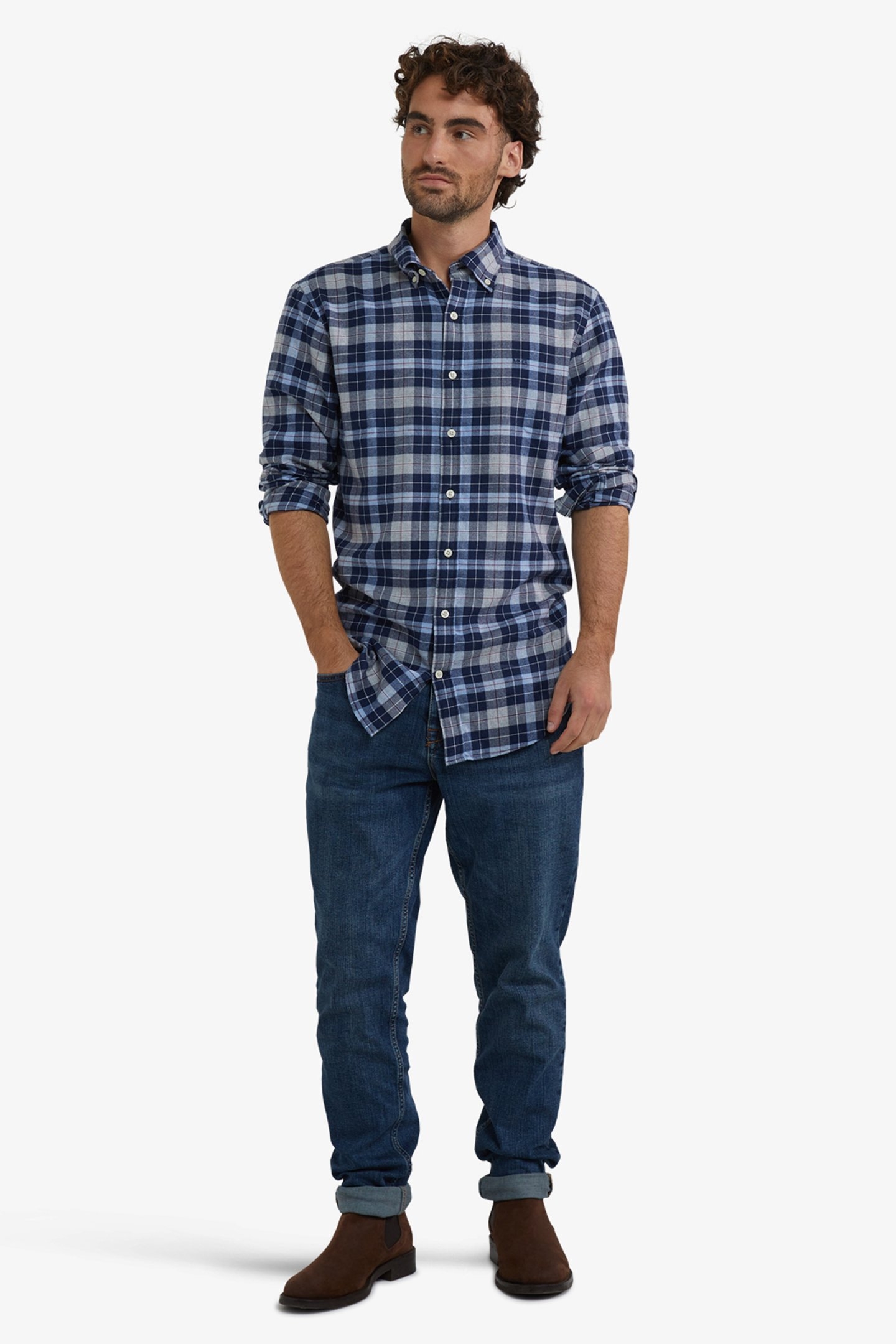 FLANNEL CHECK SHIRT LIGHT BLUE 2