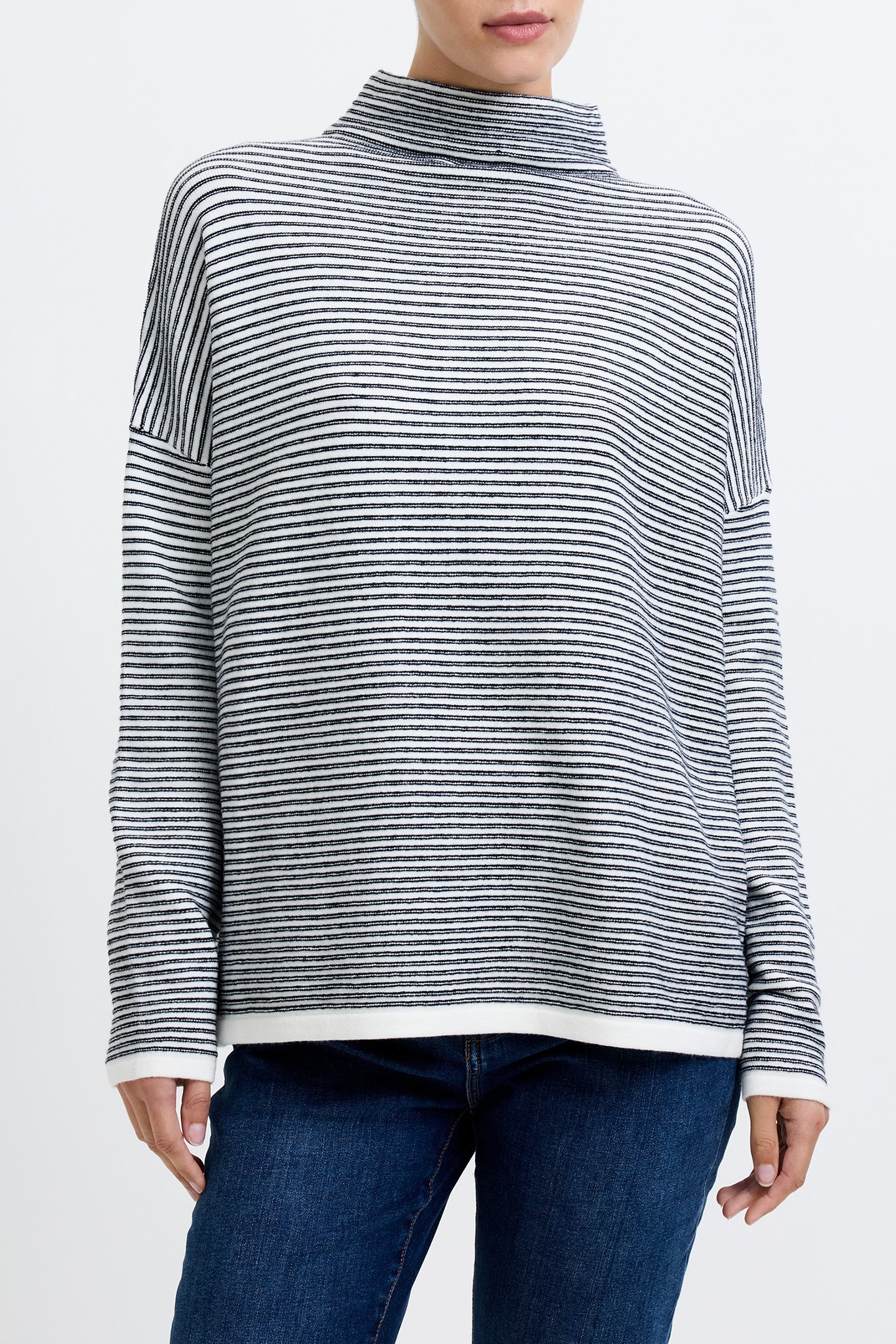 BABYSOFT STRIPE LENA HIGH NK WINTER WHT/MIDNIGHT 1