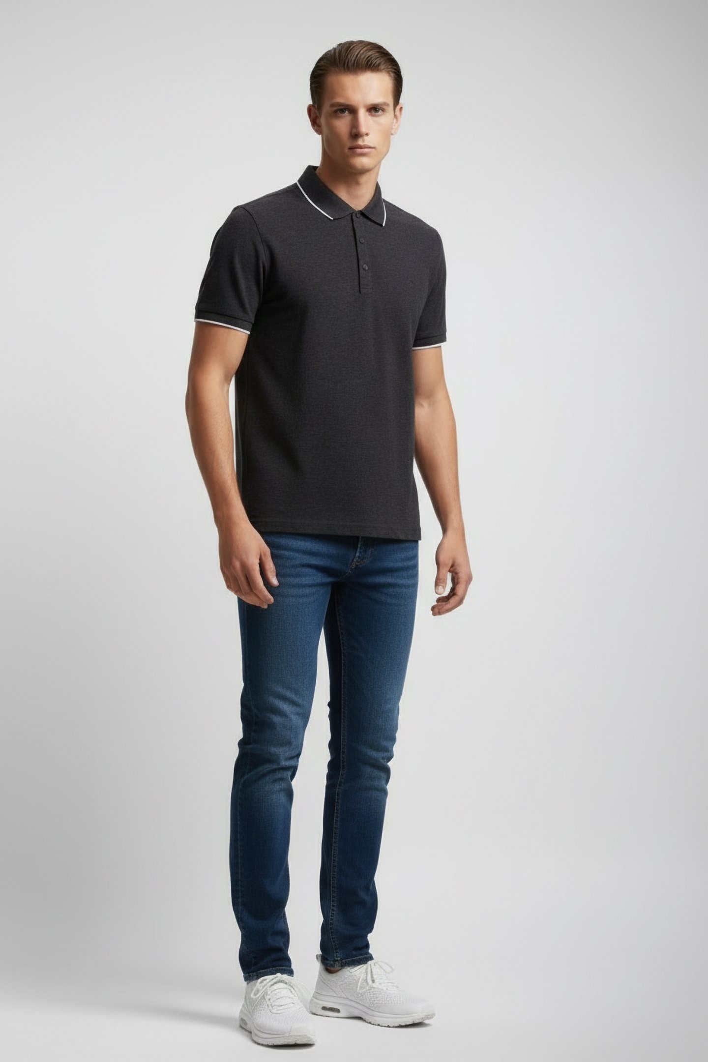 SUSTAINABLE POLO CHARCOAL MEL 1