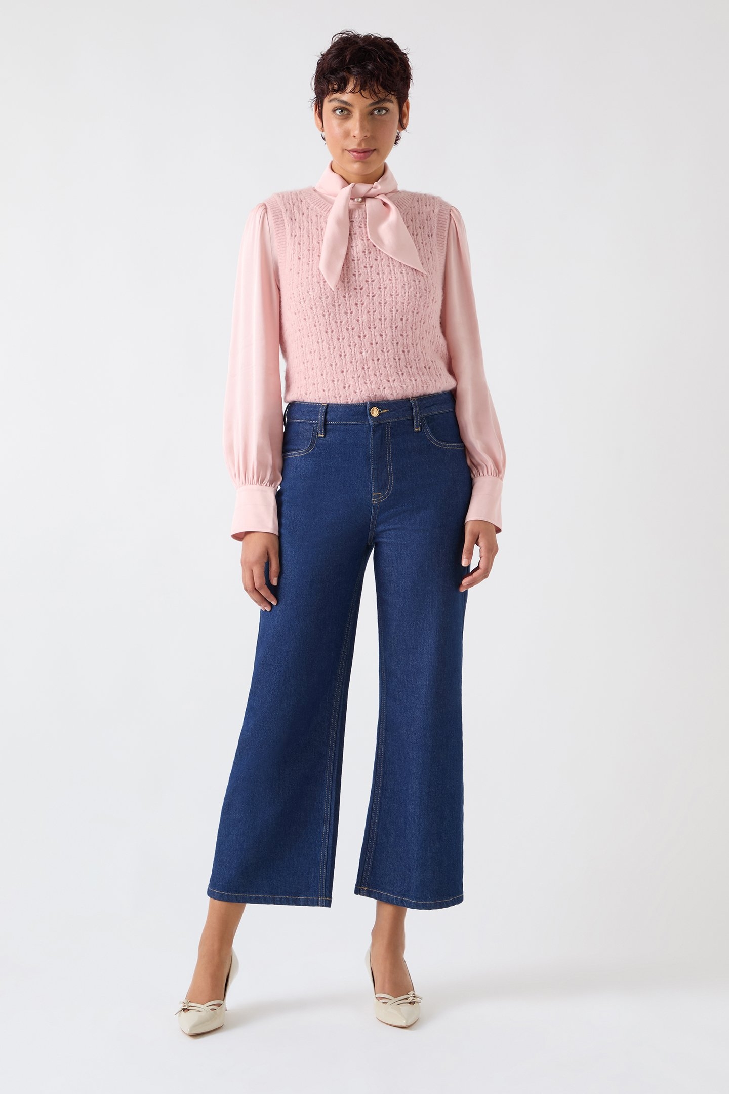 TK GAIA FLUFFY KNIT VEST LIGHT PINK 2