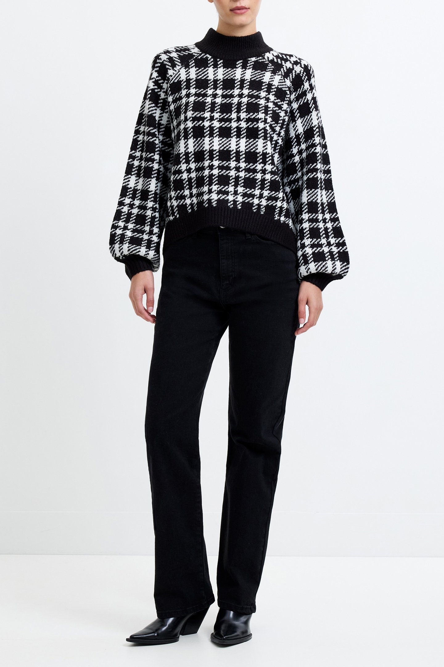 CHECK CREW BLACK / IVORY 3