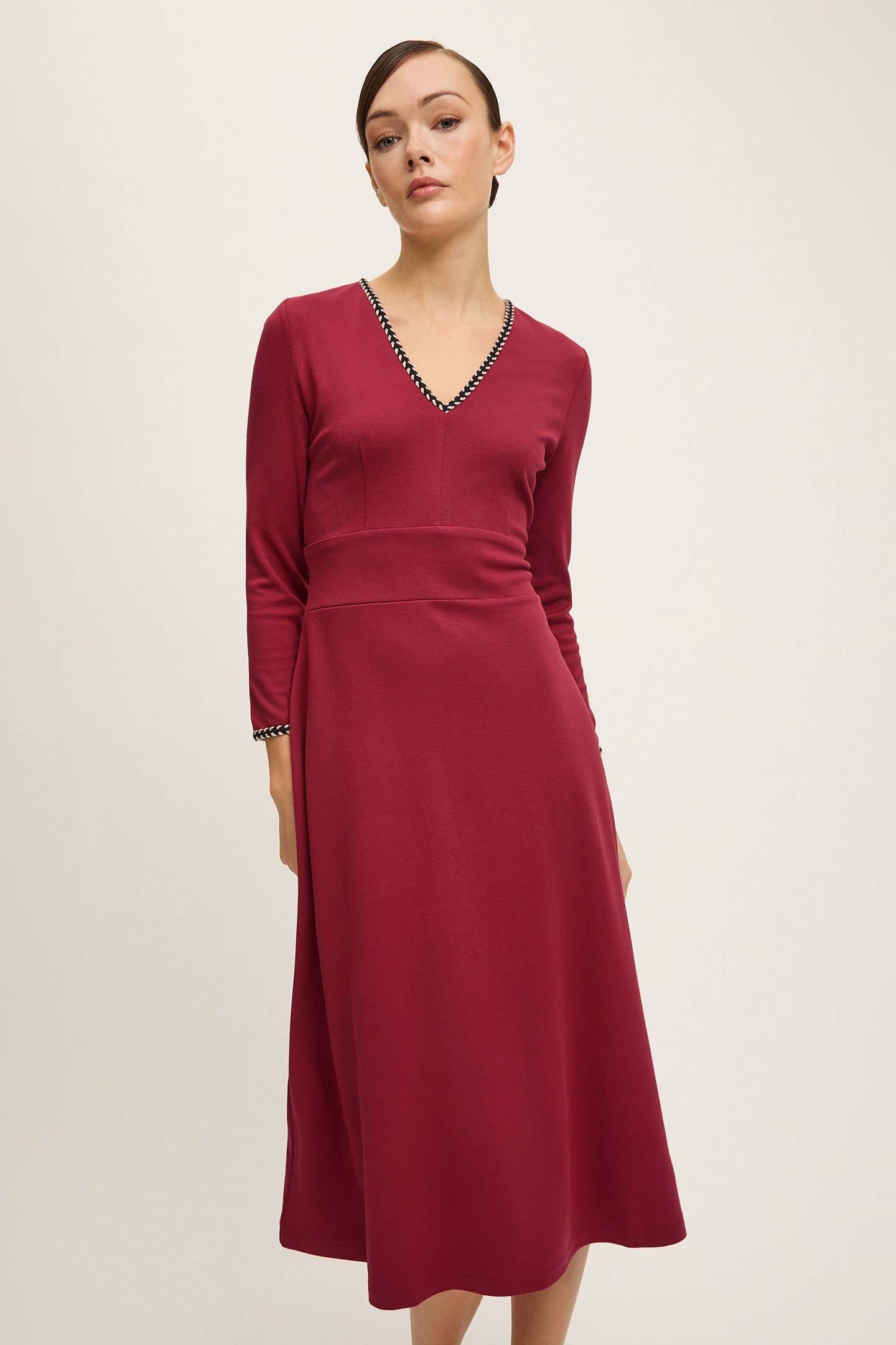 DR ASTRID PONTE DRESS DARK RED 1