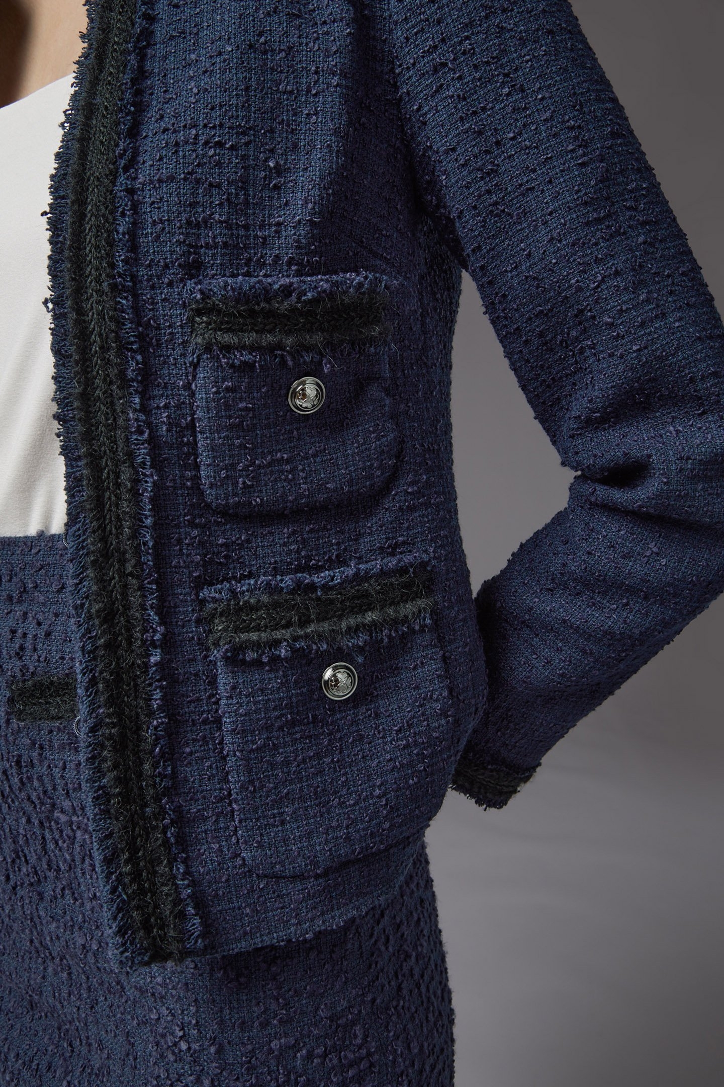 JK CHARLEE - BOUCLE TRIM NAVY 5