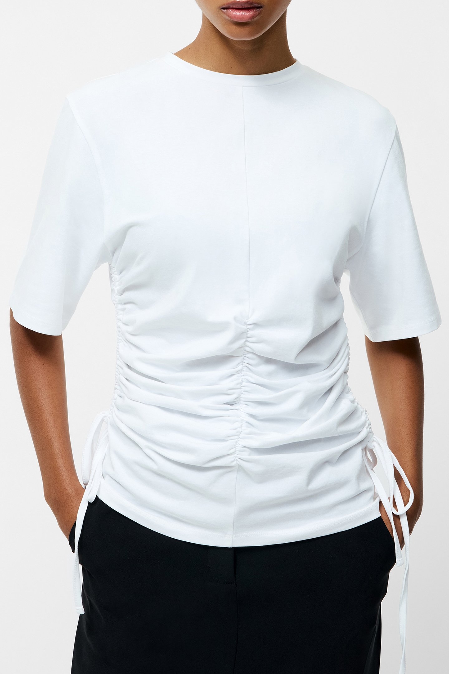 RALLIE DRAWSTRING T SHIRT LINEN WHITE 1