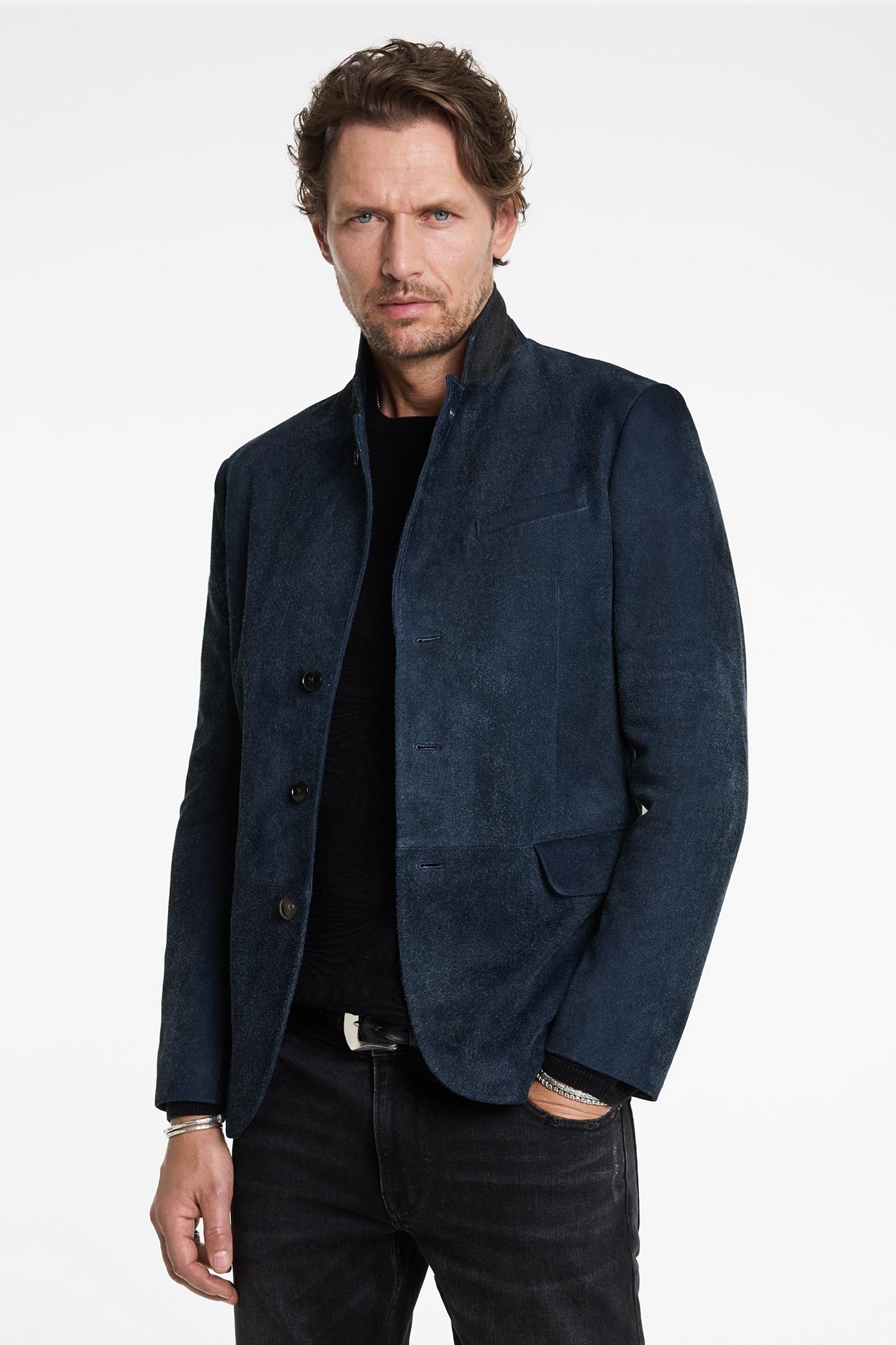 RIND SLIM FIT NOTCH LAPELJKT WITH FLAP H RAIN BLUE 1