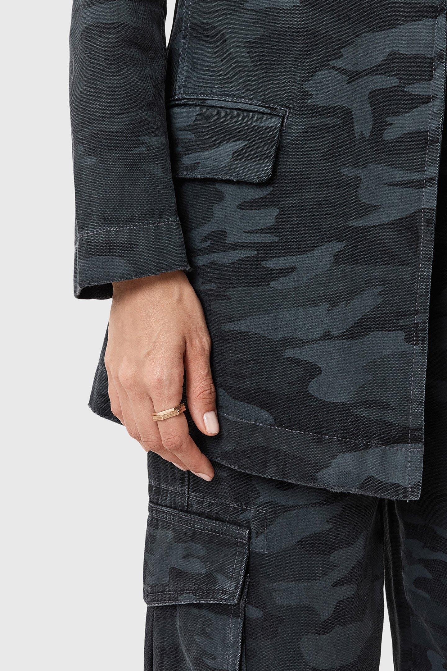 ALEIDA DENIM BLAZER CAMO INK BLUE 8