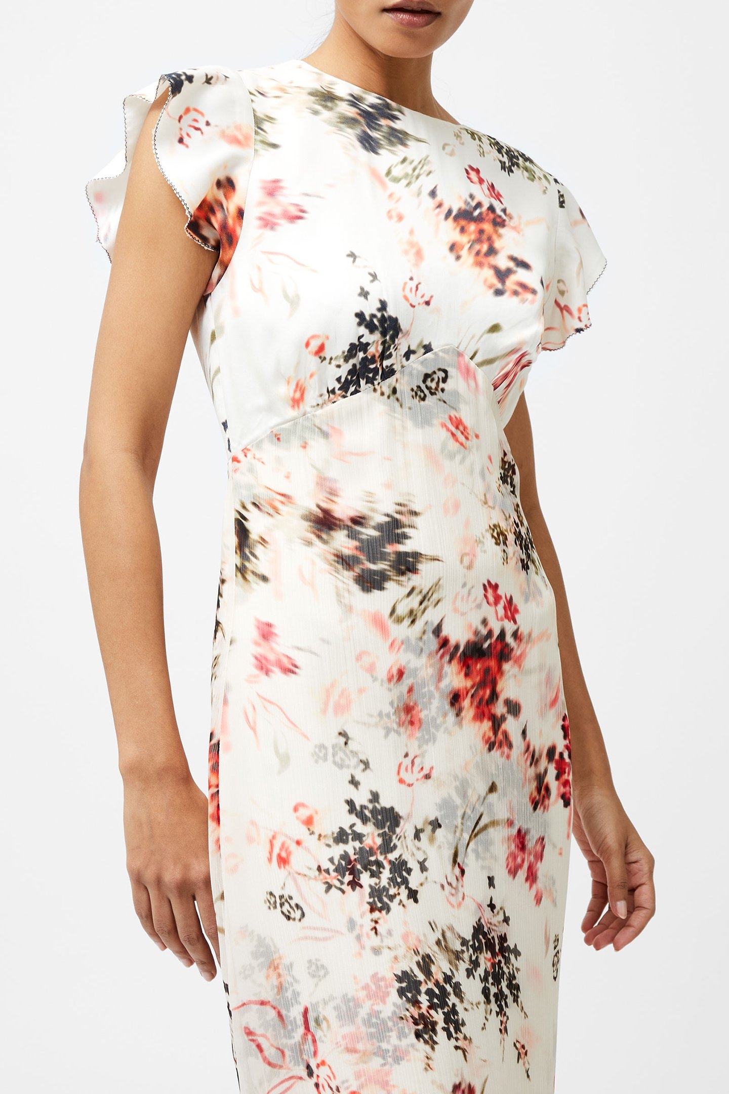 CANDICE SATIN GGT OVERLAY DRES CREAM/SCARLET RED MU 3