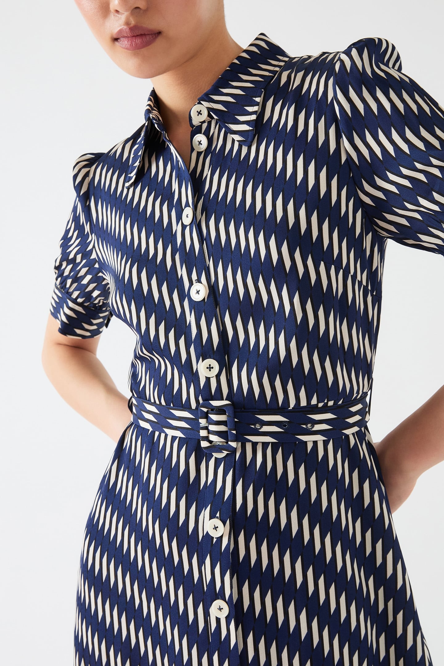 DR VALERIE SHIRT DRESS NAVY/CREAM 3