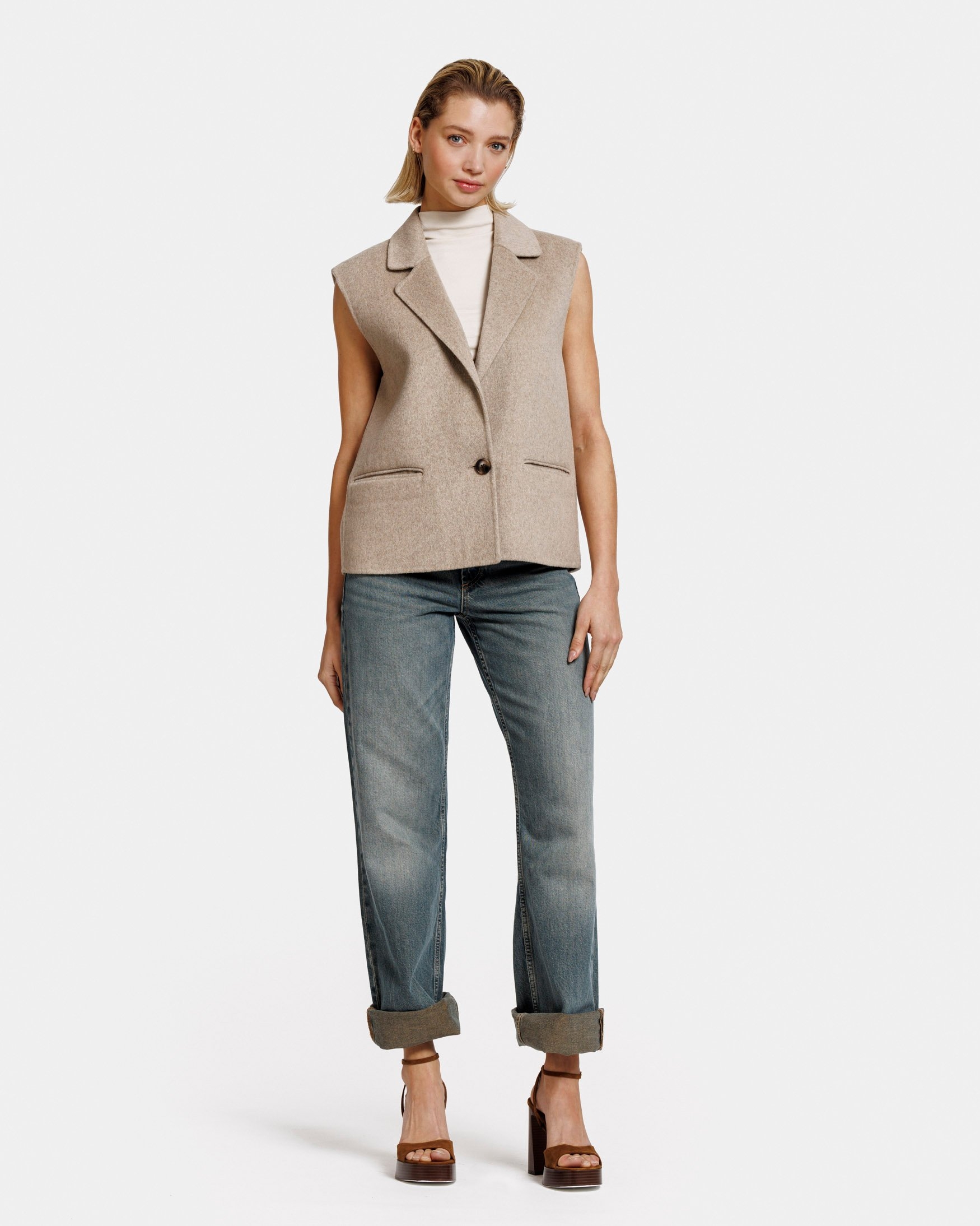 LAURENCE BODYWARMER D BEIGE MELANGE 1