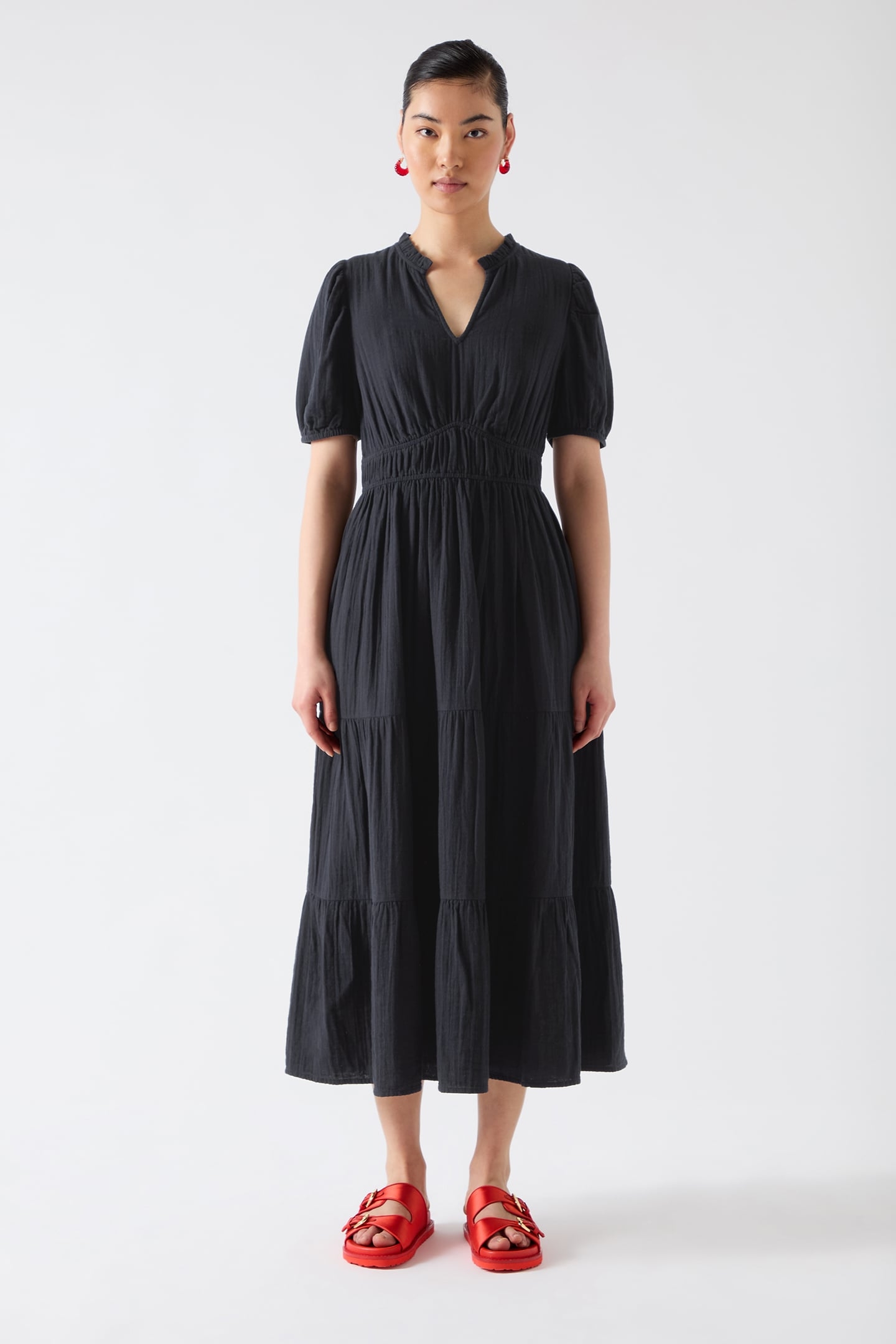 DR FELICITY GAUZE DRESS NAVY 1