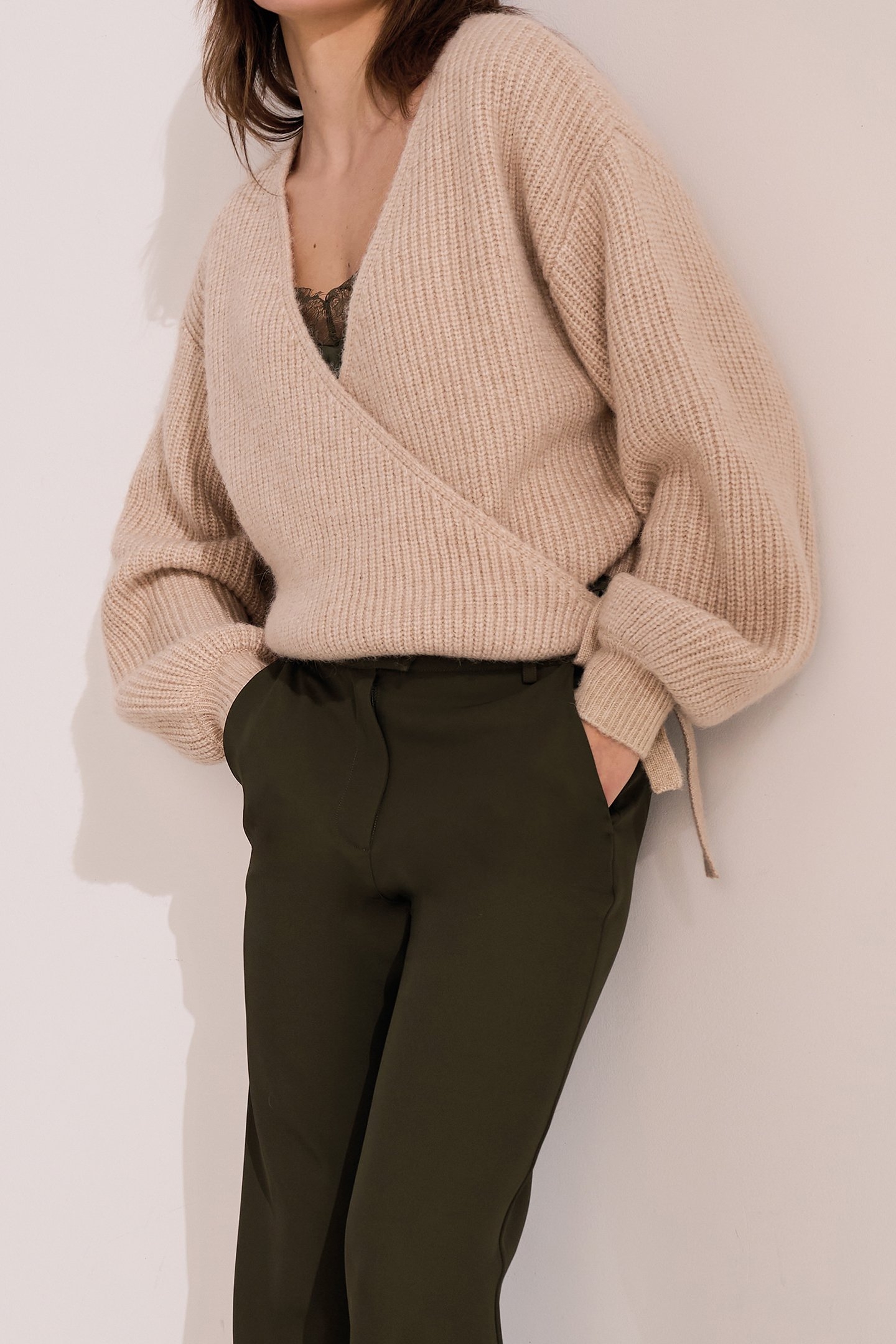 ABBY KNITTED CARDIGAN LONG SLEEVE SEMOLINA 1