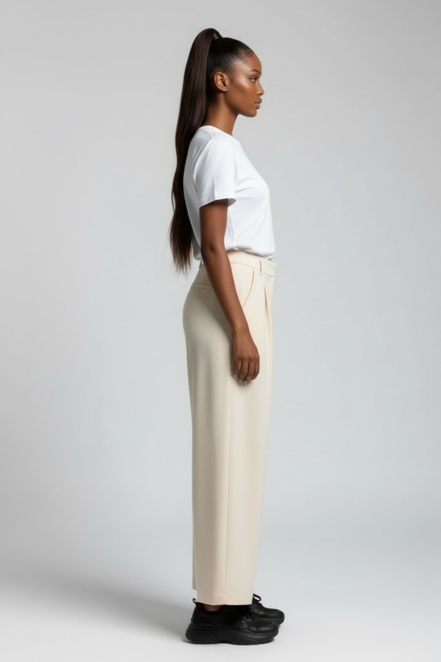 SLEEK TAILORED WIDE LEG SUIT TROUSERS CLASSIC CREAM 3