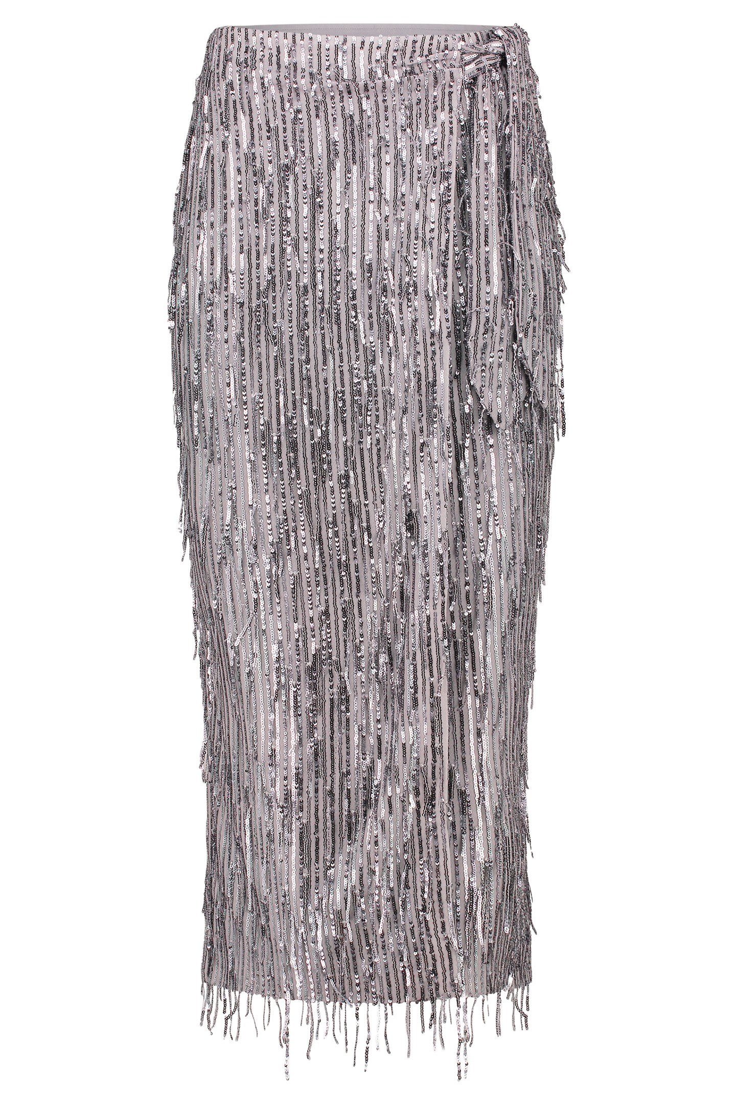 SIERA - PARTY SKIRTS GREY FRINGED 3