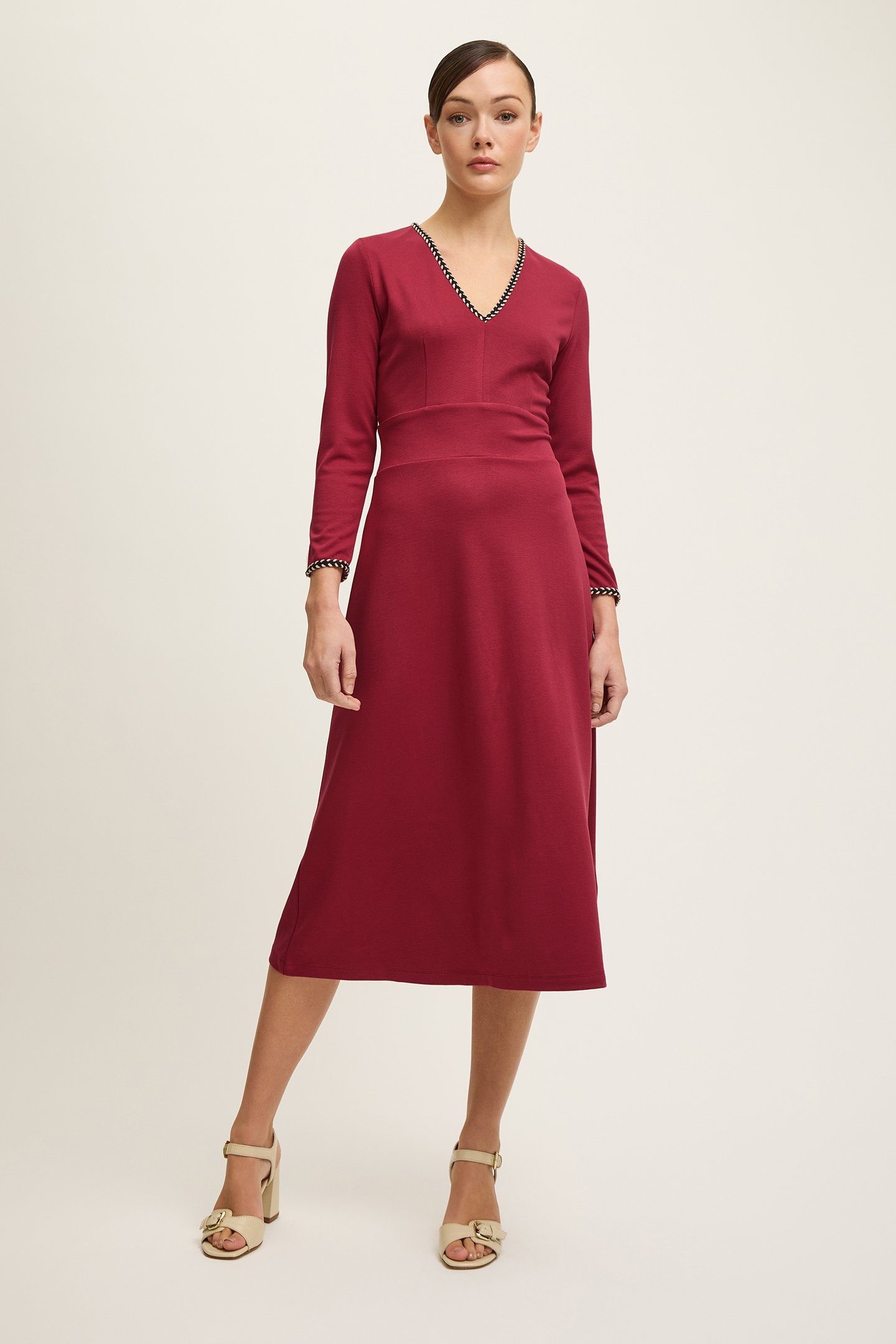 DR ASTRID PONTE DRESS DARK RED 2