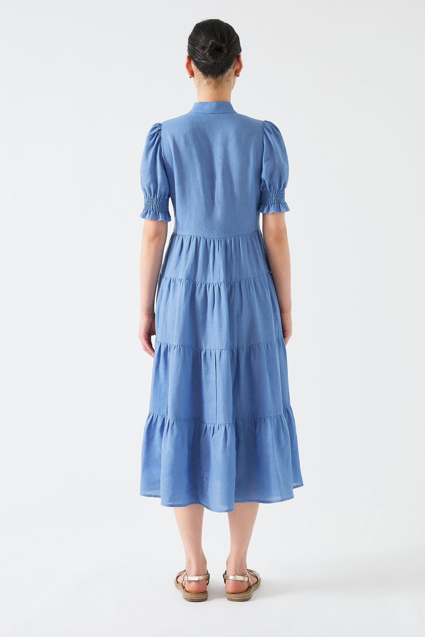 DR FLO LINEN DRESS PALE OCEAN 2