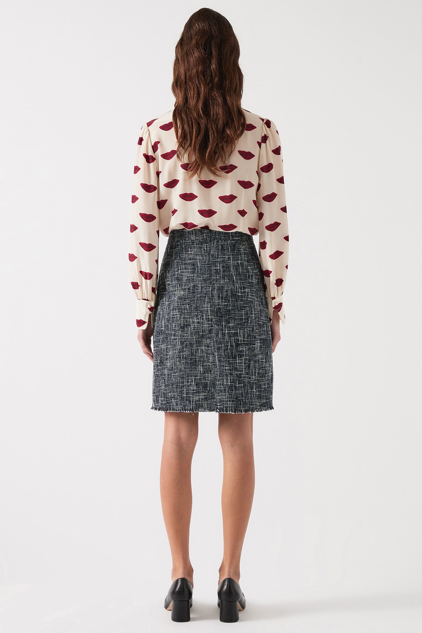 SK SUZIE TWEED HEM SKIRT INDIGO 2