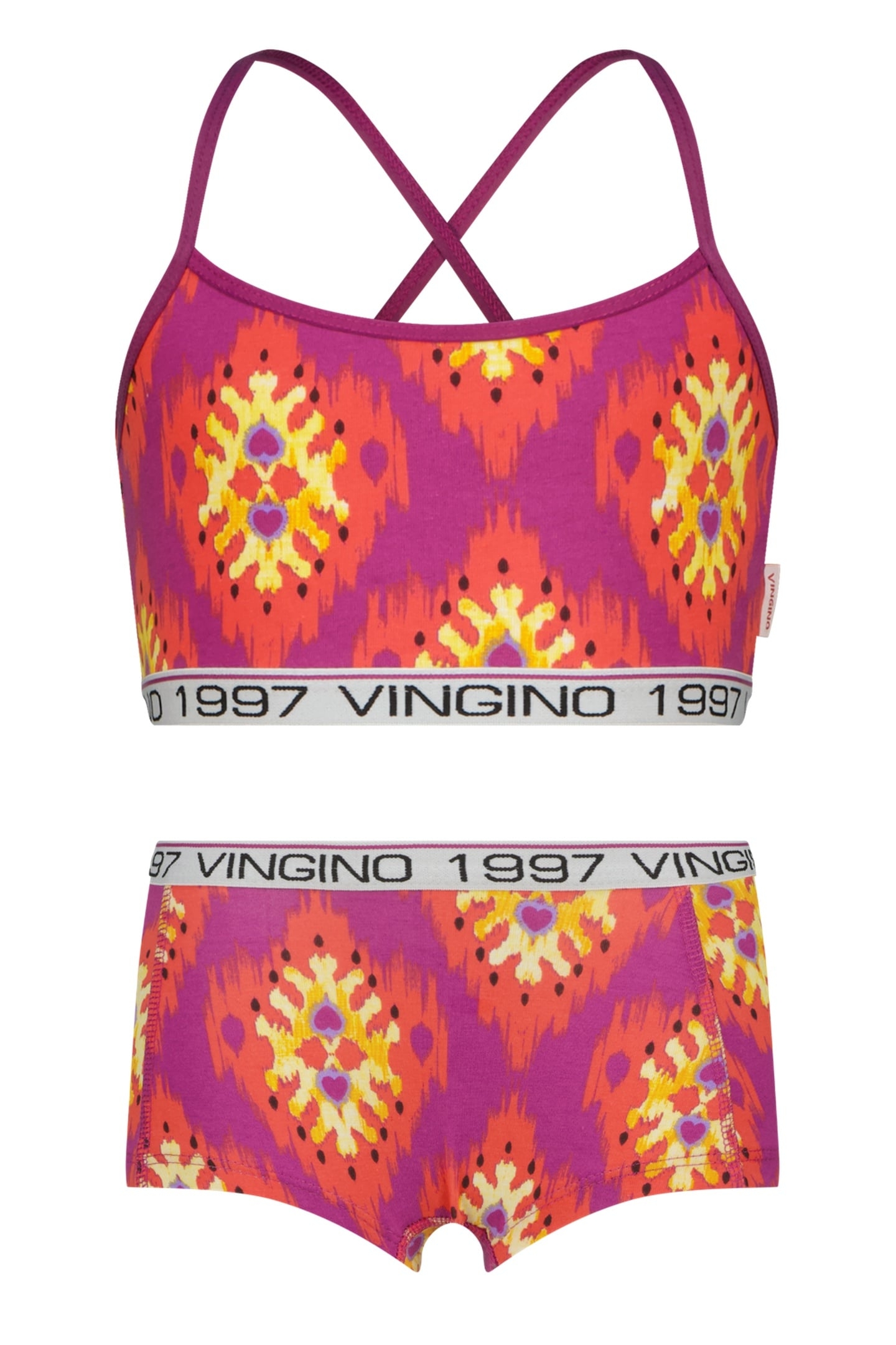 GIRLS G-SO26-4 ETHNIC HEART SET UNDERWEAR SET ASTER PINK 1