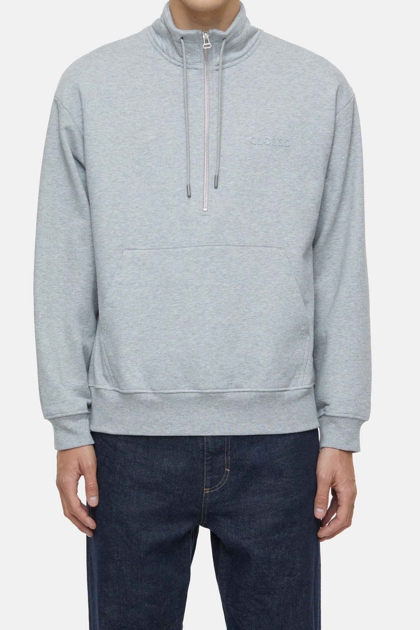 HALF ZIP SWEAT T-SHIRTS LIGHT GREY MELANGE 2