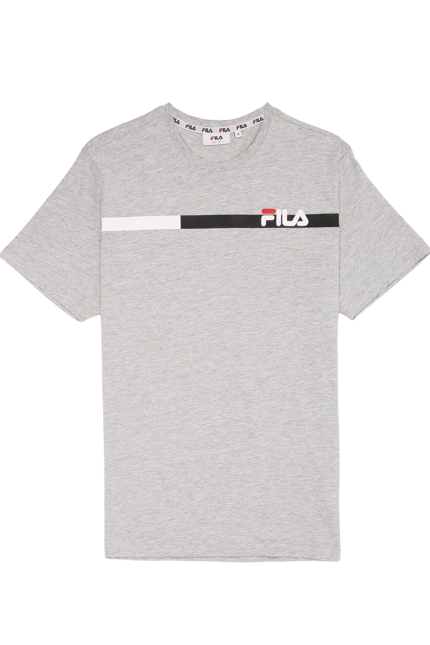 SIDNEY TEE WITH BLOCK STRIPES LIGHT GREY MELANGE 1