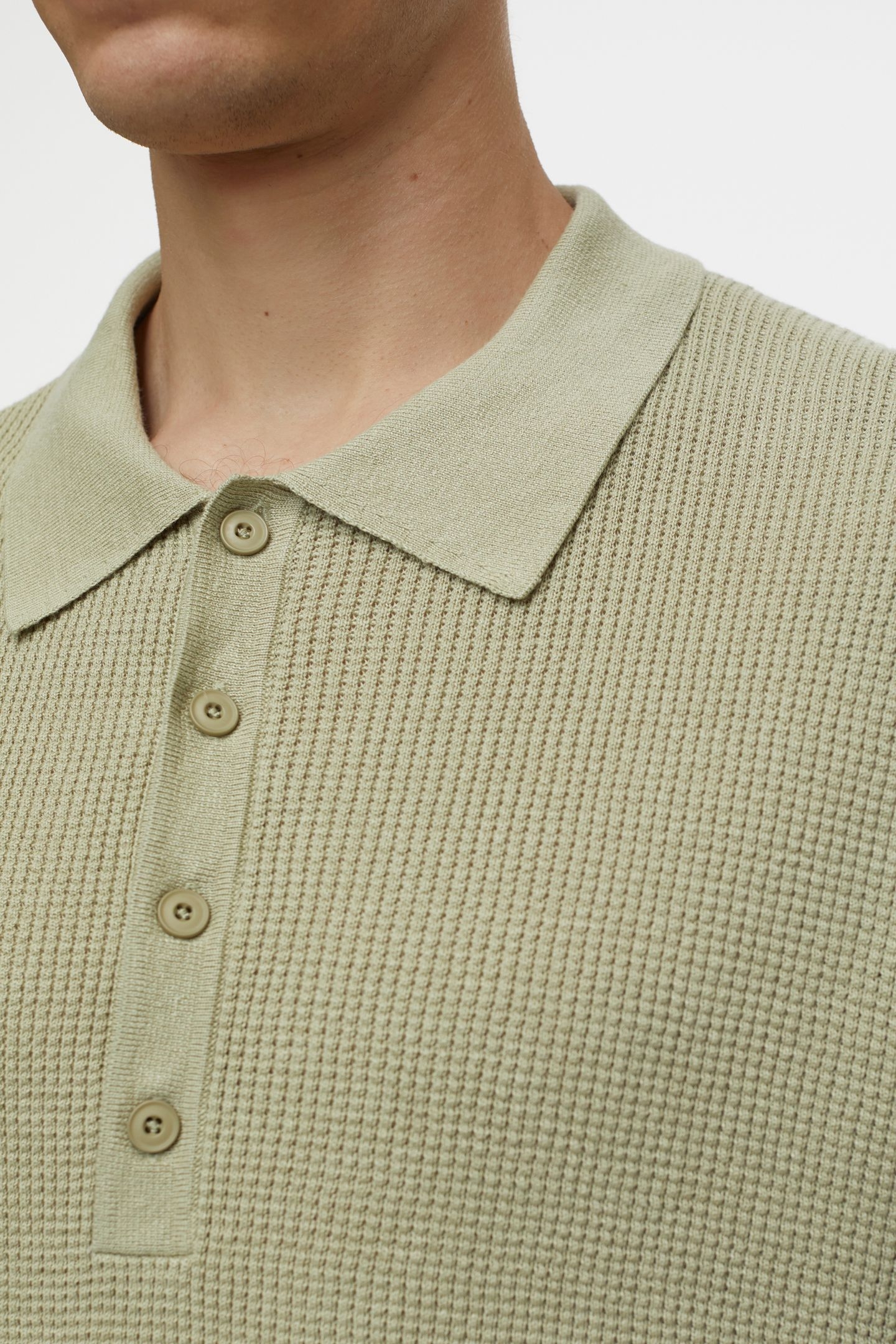 SHORT SLEEVE POLO KNITS SAGE TEA 6