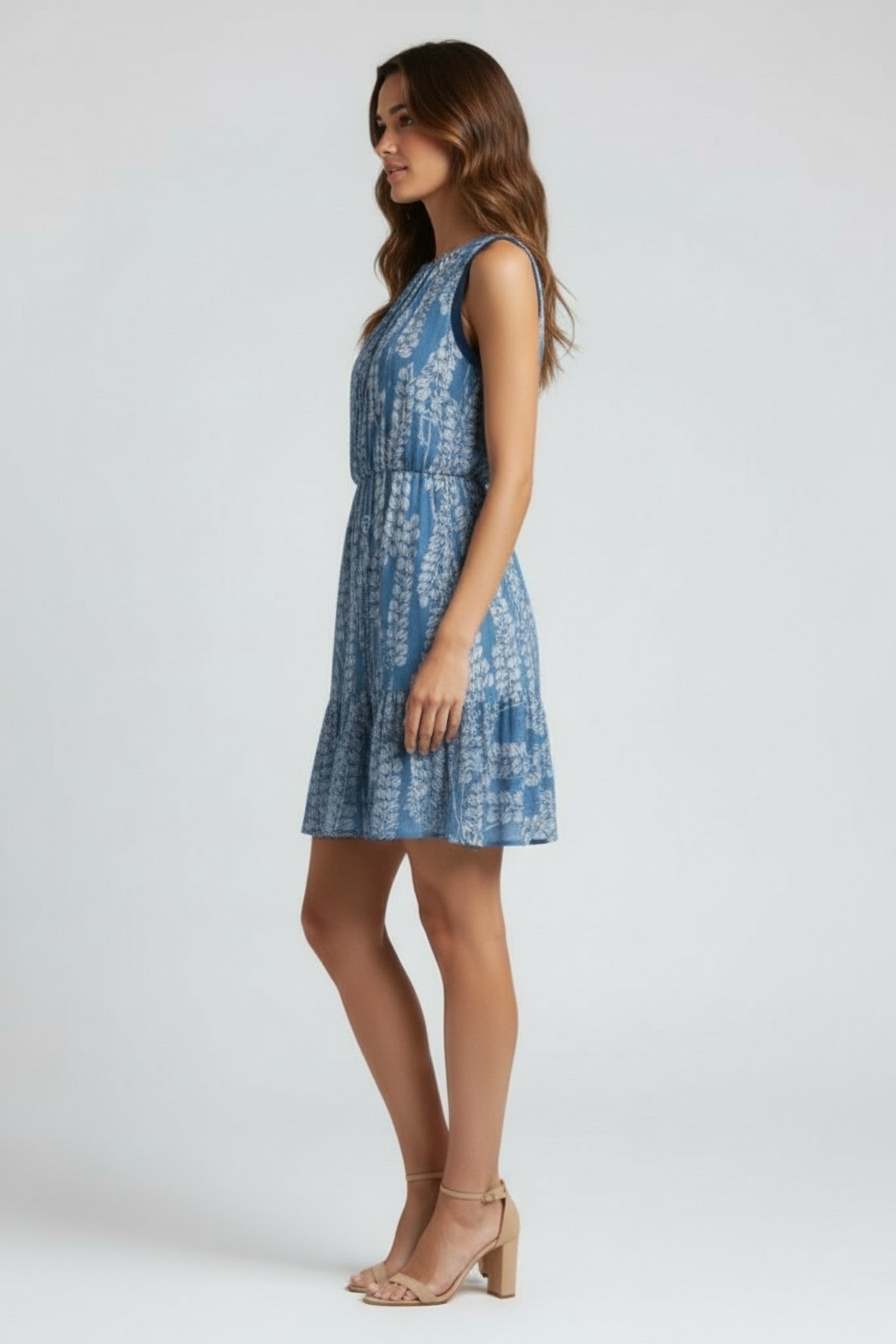 PRINTED FLIPPY DRESS BLUE/WHITE 3
