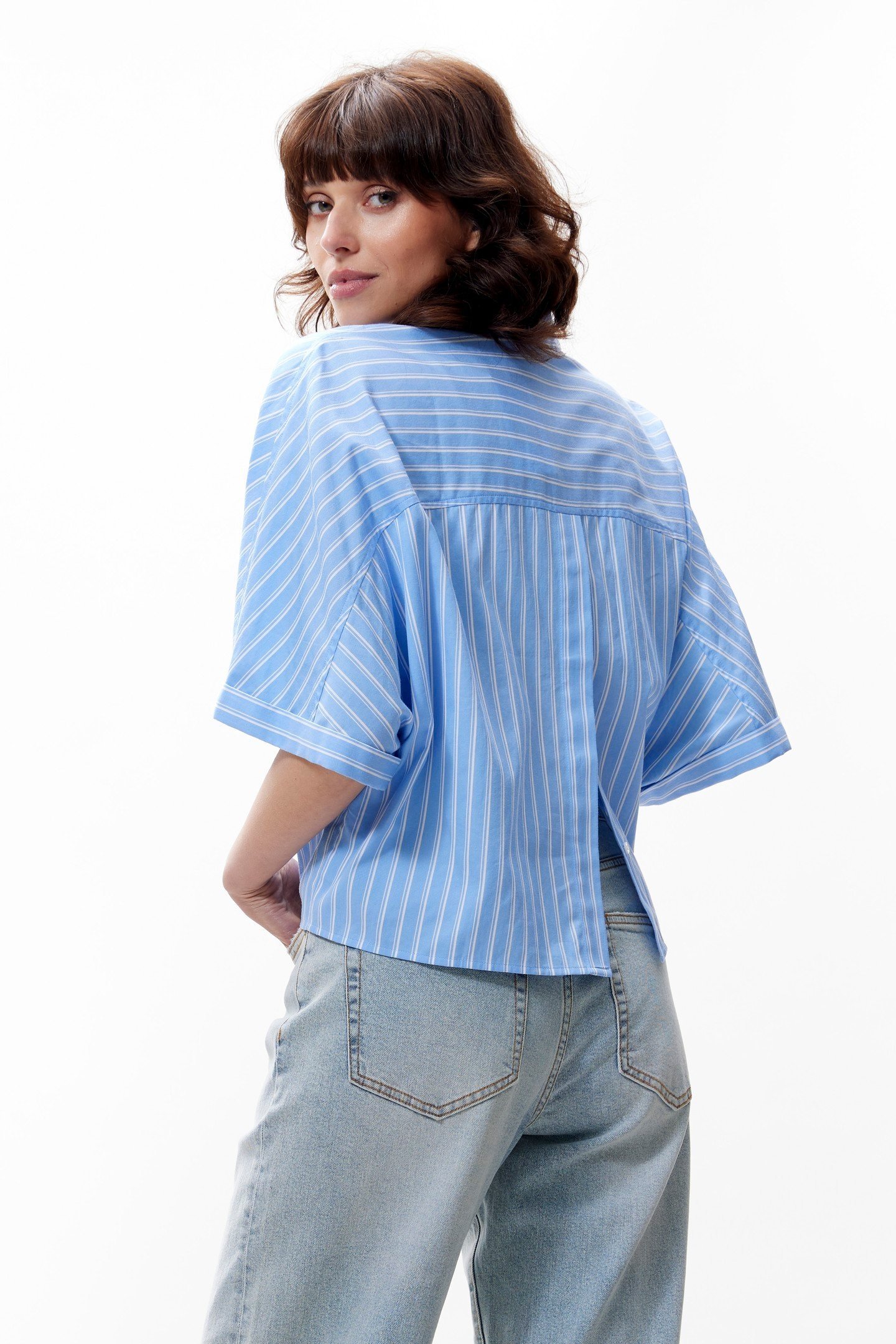 SHORT SLEEVE BLOUSE CORNFLOWER BLUE 4