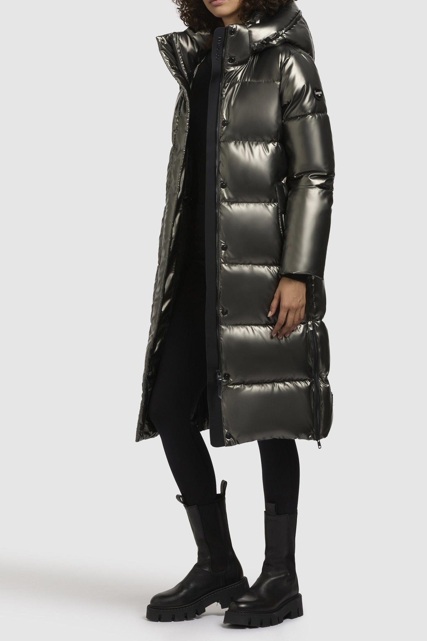 RACHEL SHINY COAT MUD BROWN 2