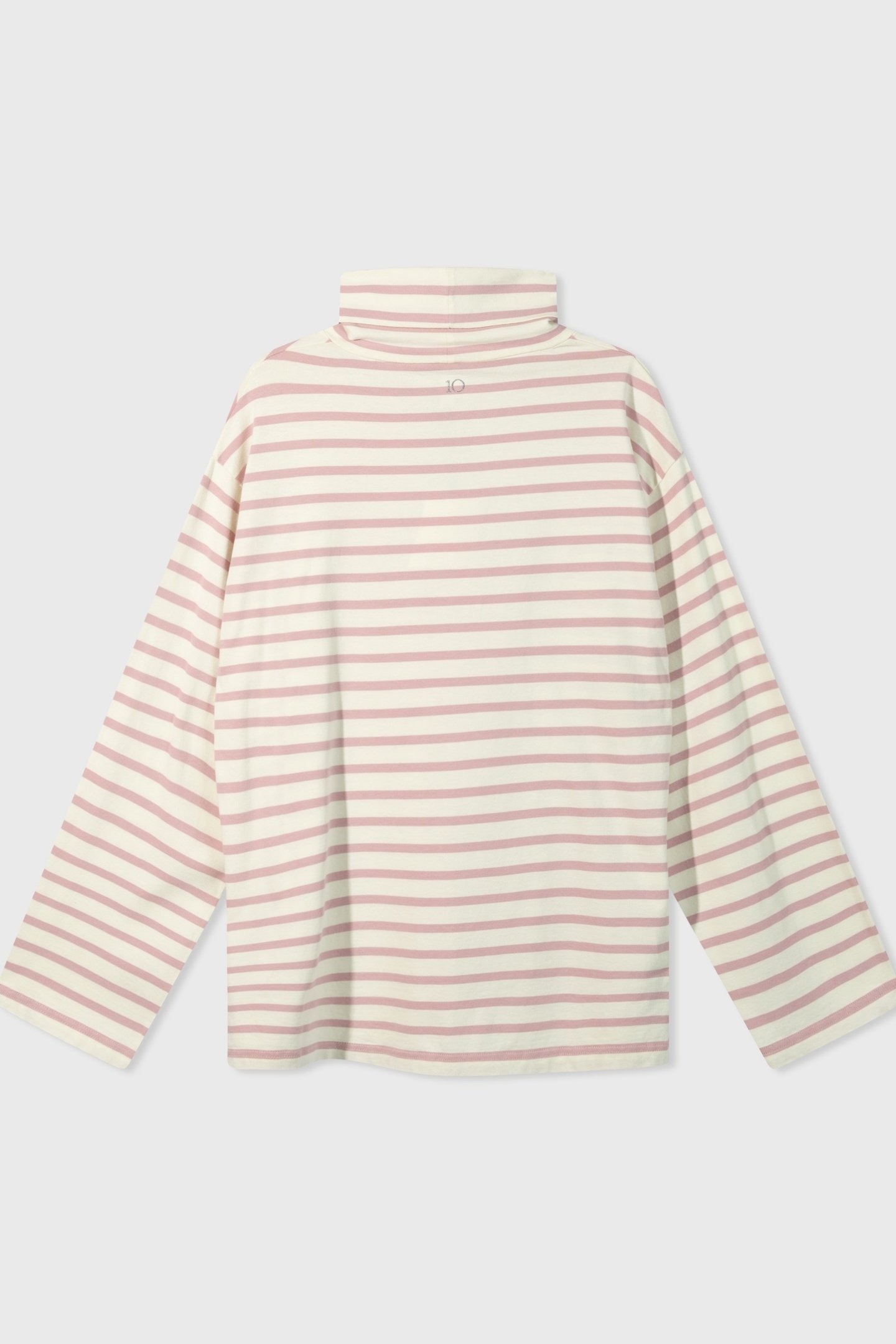 LONGSLEEVE COLL TEE STRIPES LIGHT NATURAL/DUSTY PINK 1