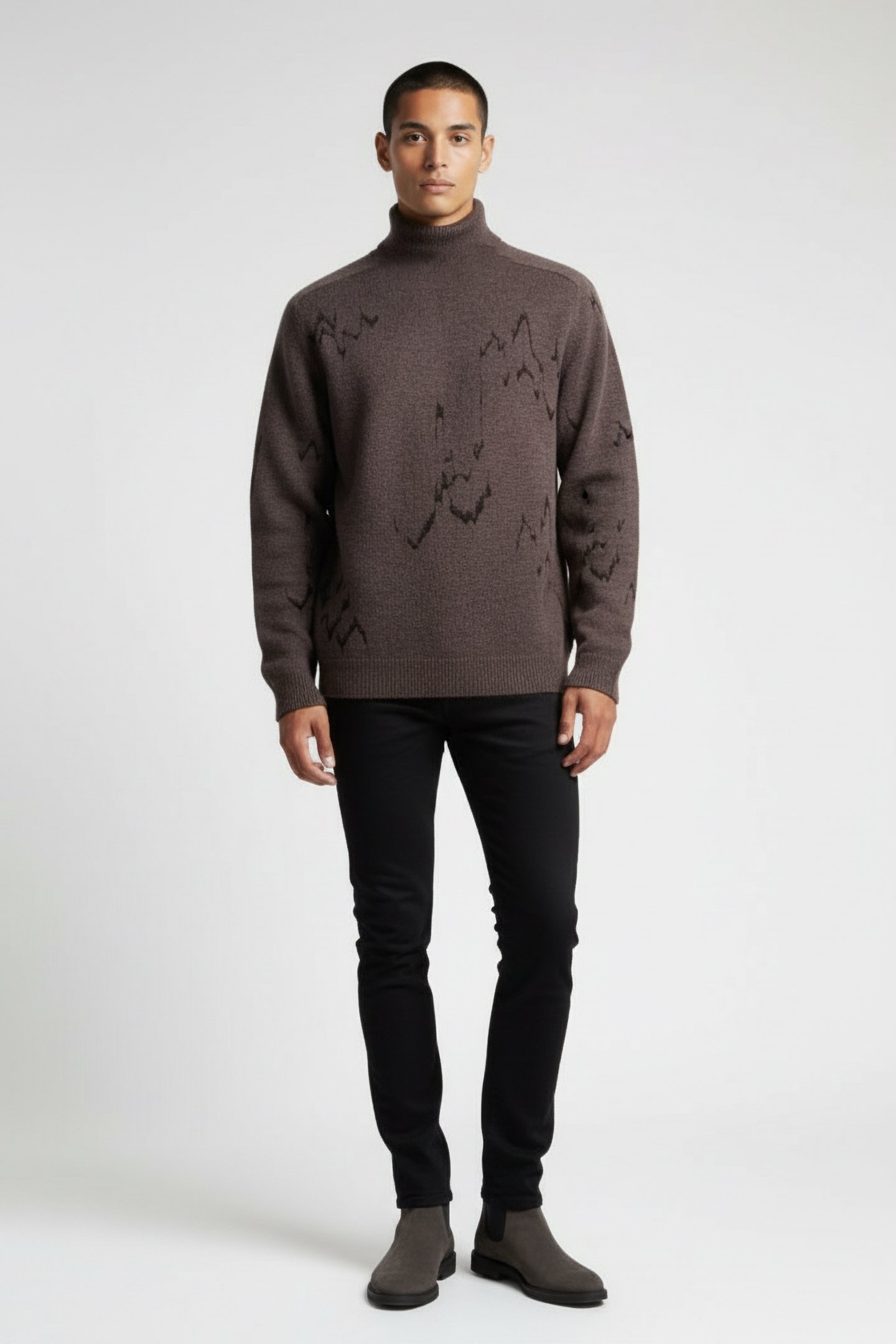 PIERRE LS HIGH NECK TWINE BROWN 1