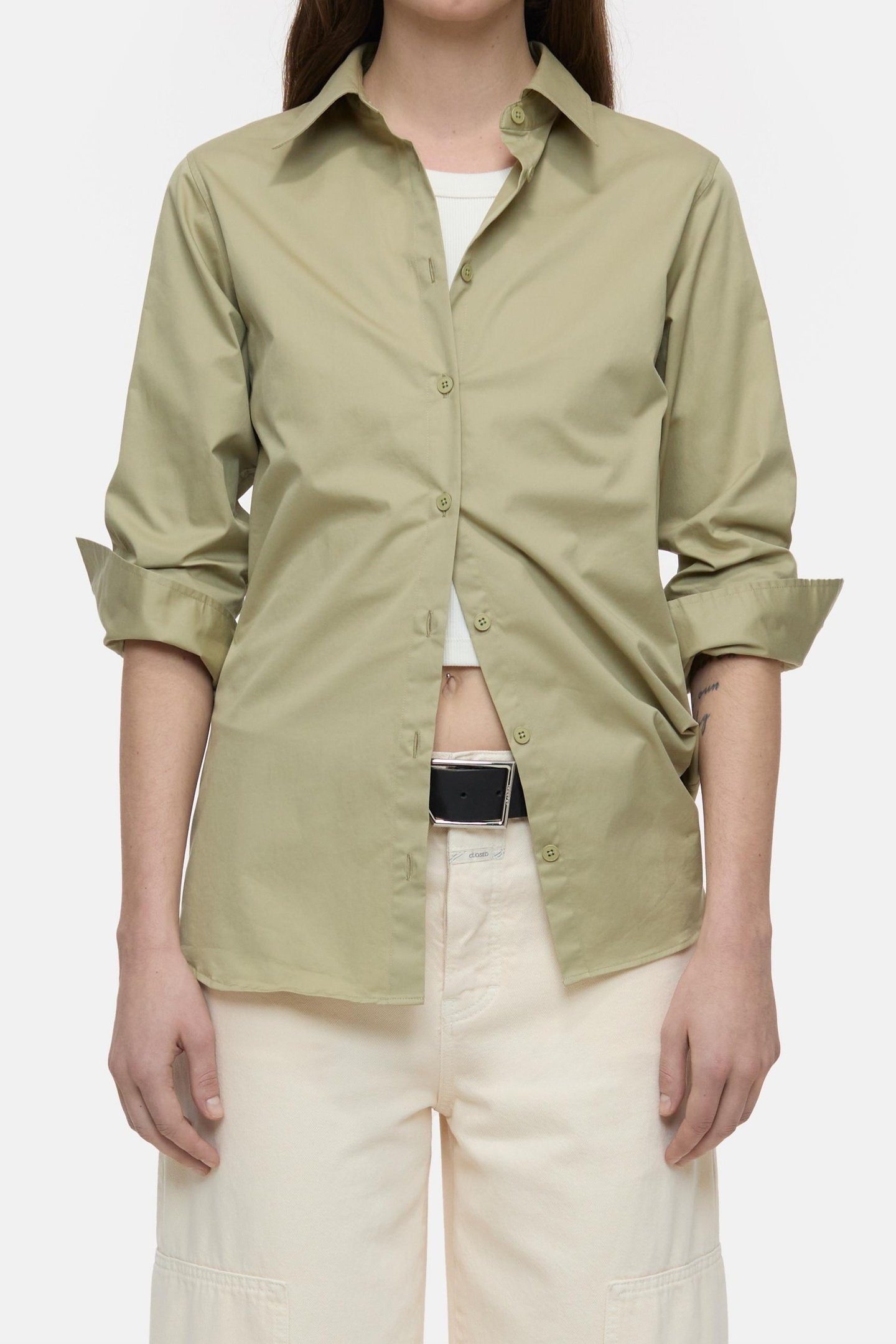 WAISTED SHIRT SAGE TEA 1