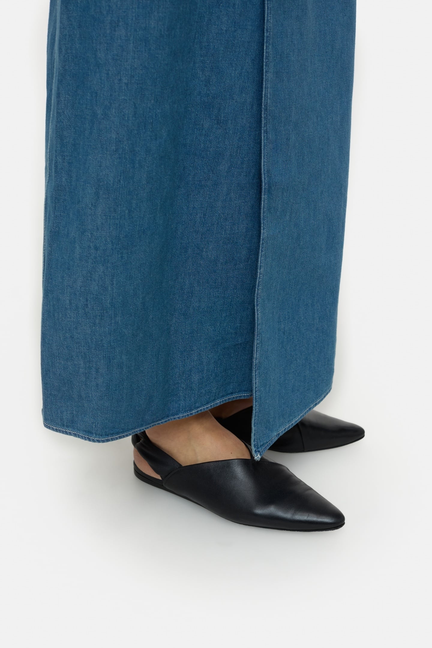 DENIM WRAP SKIRT MID BLUE 5