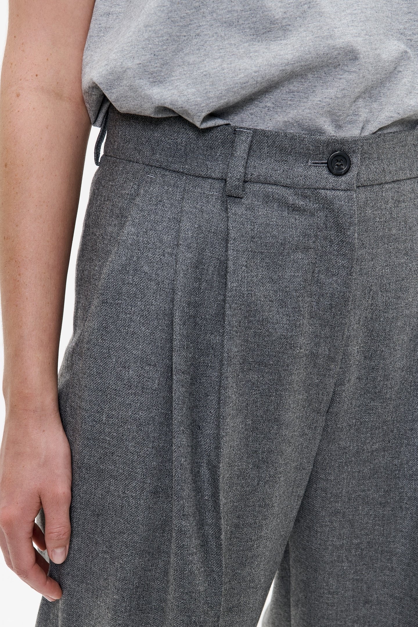 WOOL MIX DAKOTA PANTS GREY MELANGE 5